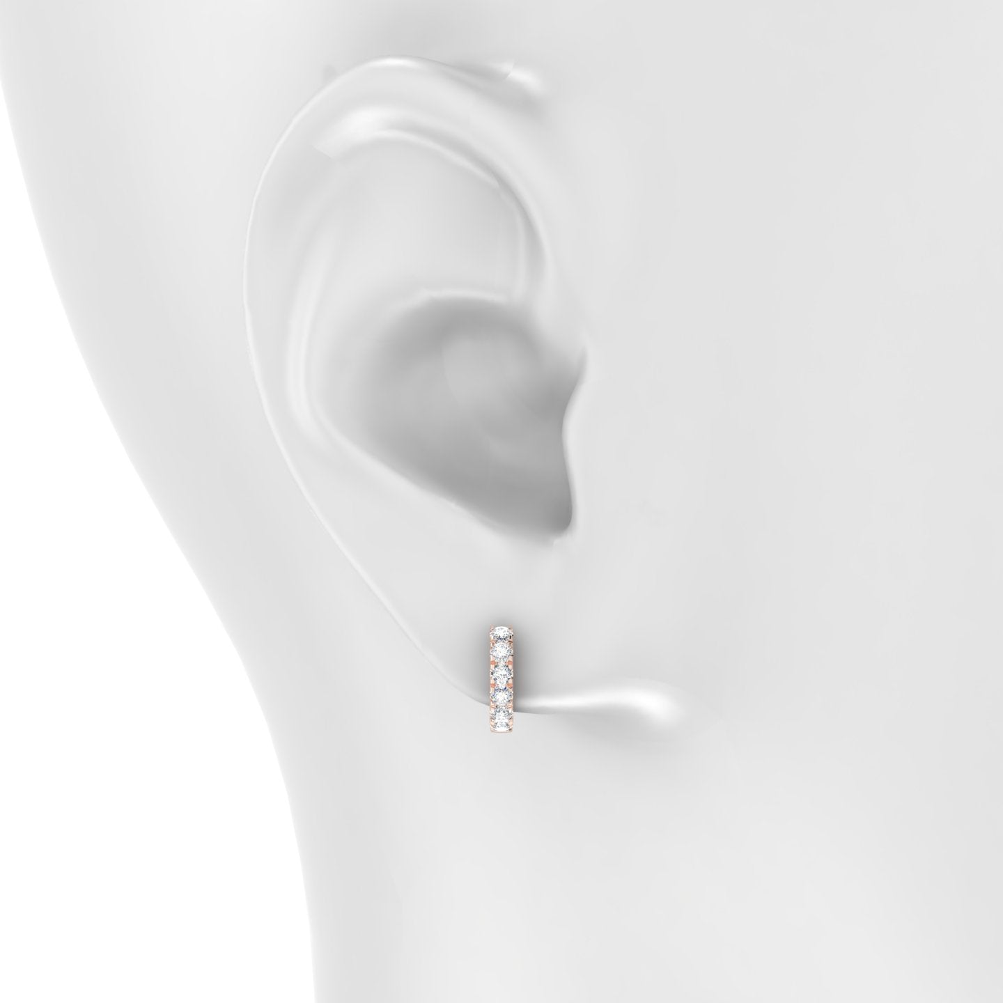 Cleta | 18k Rose Gold 6.5 mm Diamond Hoop Piercing