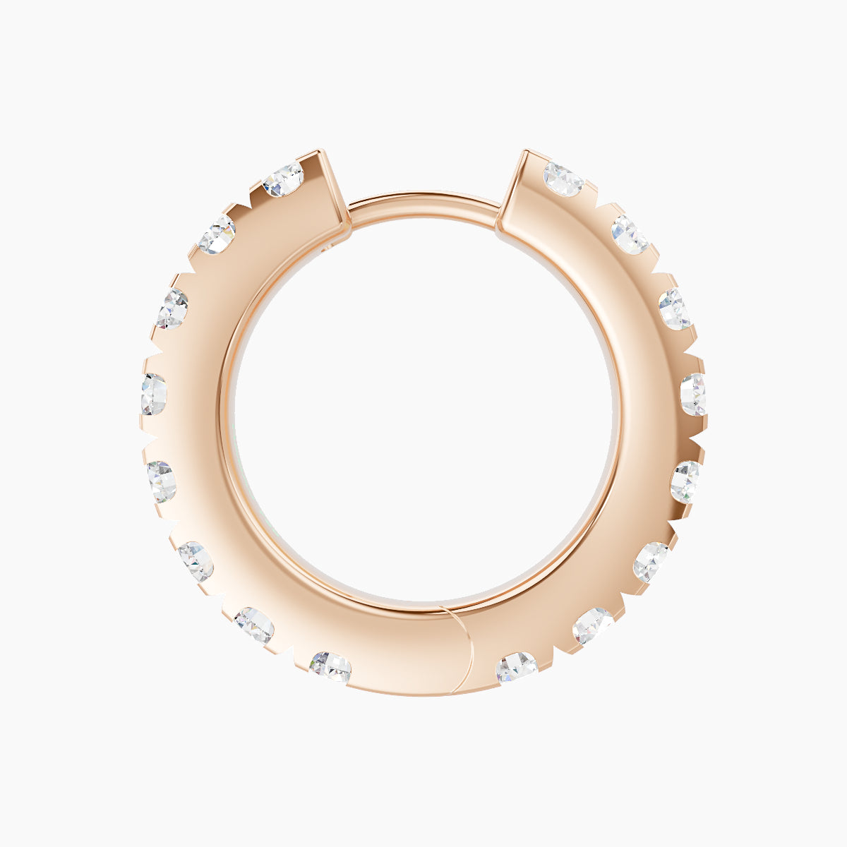 Cleta | 18k Rose Gold 9.5 mm Diamond Hoop Piercing