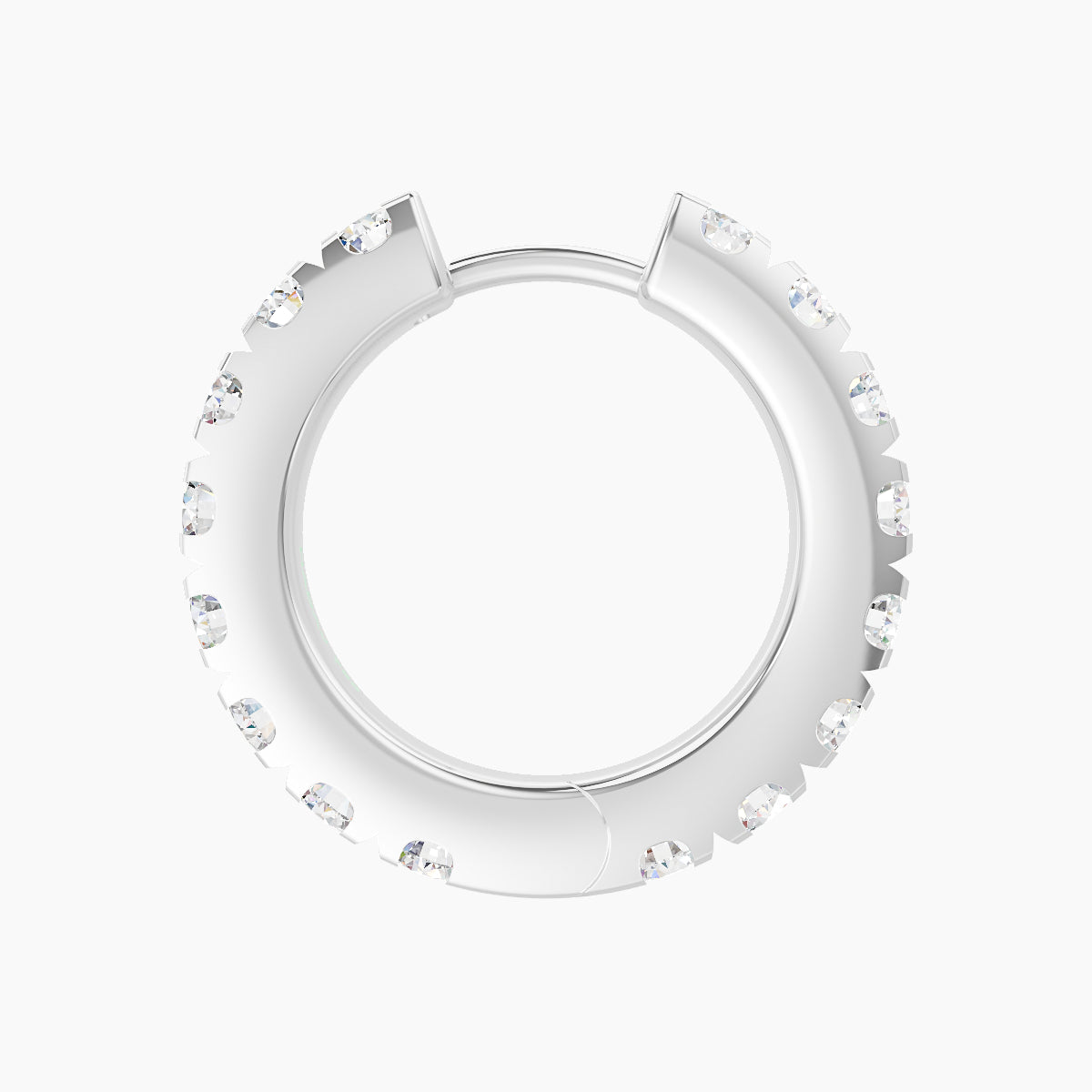 Cleta | 18k White Gold 9.5 mm Diamond Hoop Piercing