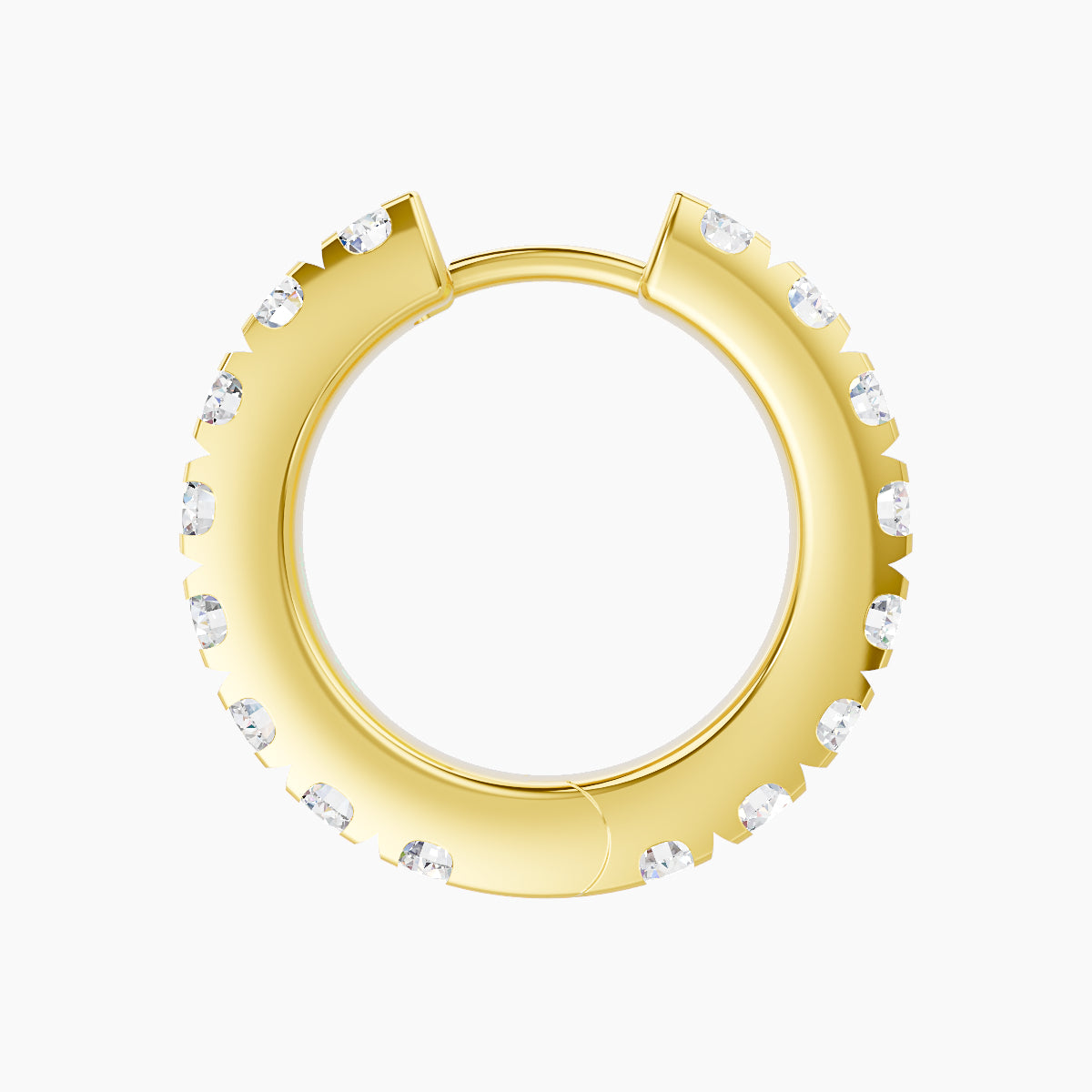 Cleta | 18k Yellow Gold 9.5 mm Diamond Hoop Piercing