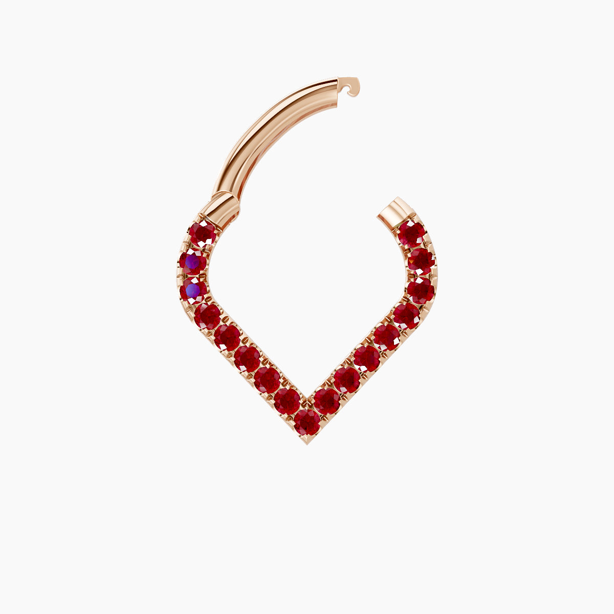 Cora | 18k Rose Gold 6.5 mm Ruby Daith Piercing