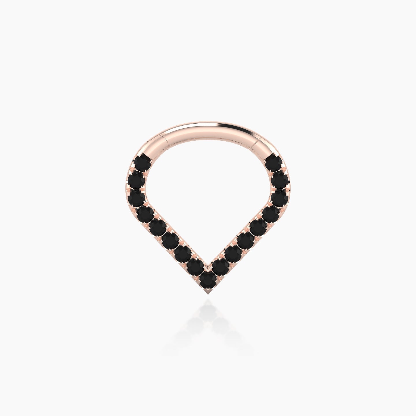 Cora | 18k Rose Gold 6.5 mm Black Diamond Daith Piercing