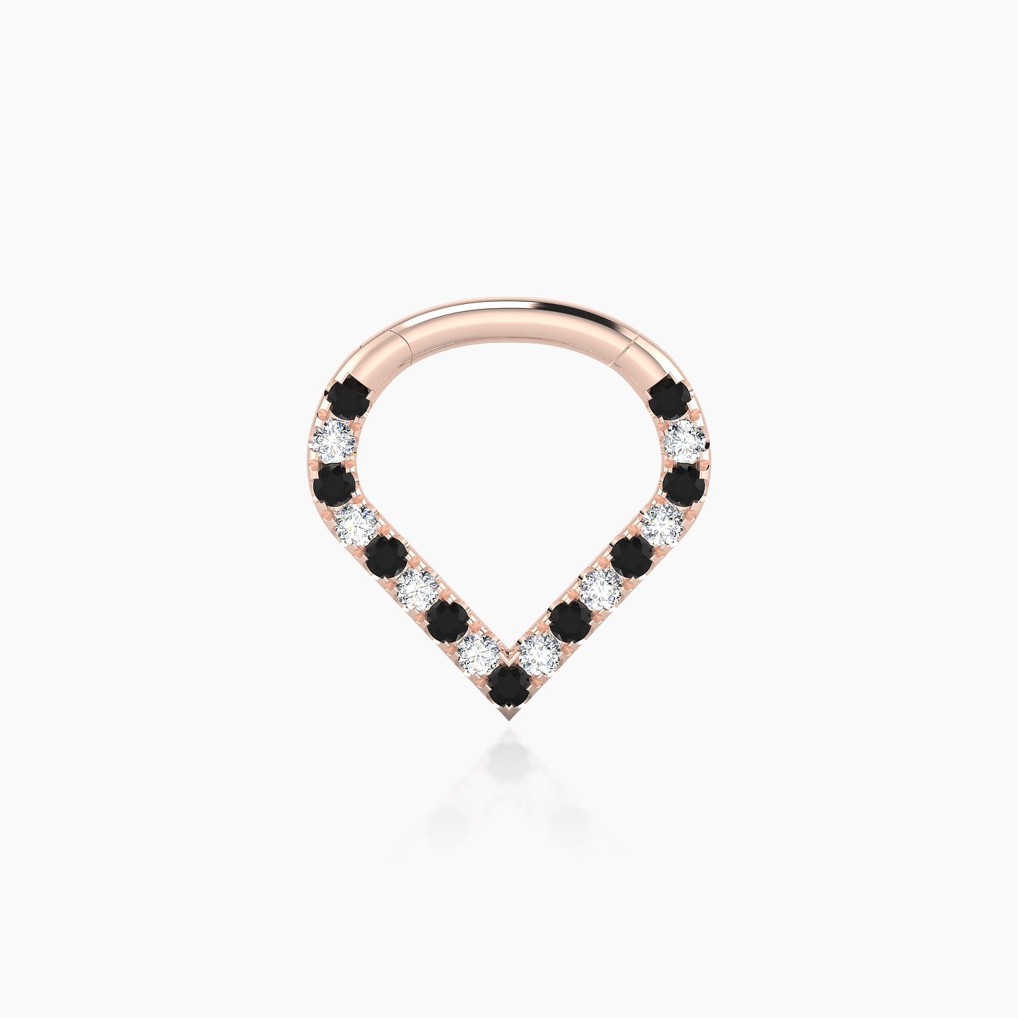 Cora | 18k Rose Gold 6.5 mm Black Diamond & Diamond Daith Piercing