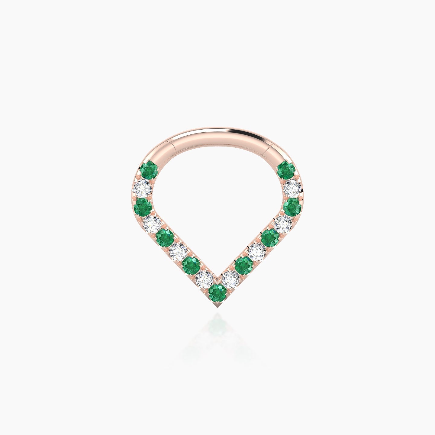 Cora | 18k Rose Gold 6.5 mm Emerald & Diamond Daith Piercing