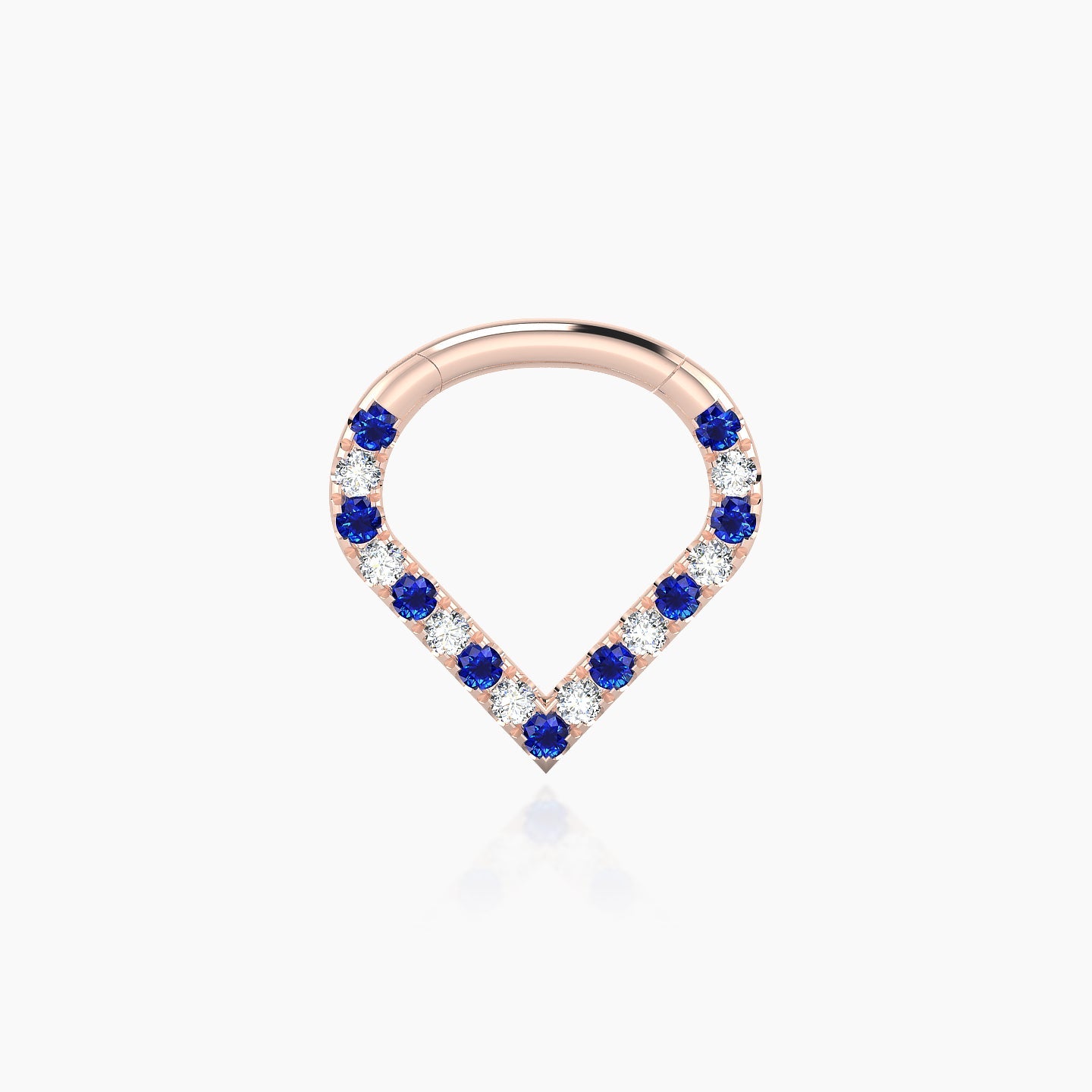 Cora | 18k Rose Gold 6.5 mm Sapphire & Diamond Daith Piercing