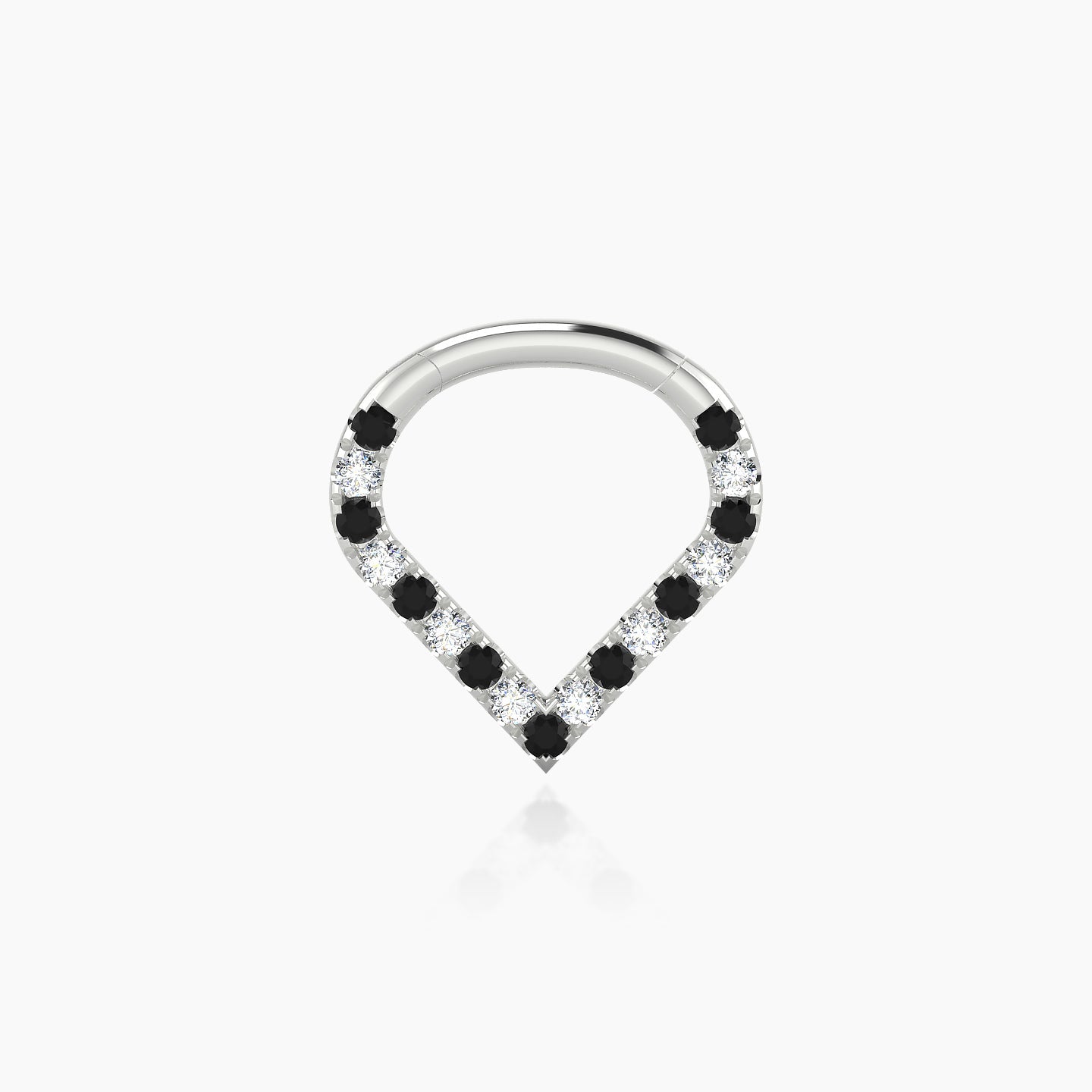 Cora | 18k White Gold 6.5 mm Black Diamond & Diamond Daith Piercing