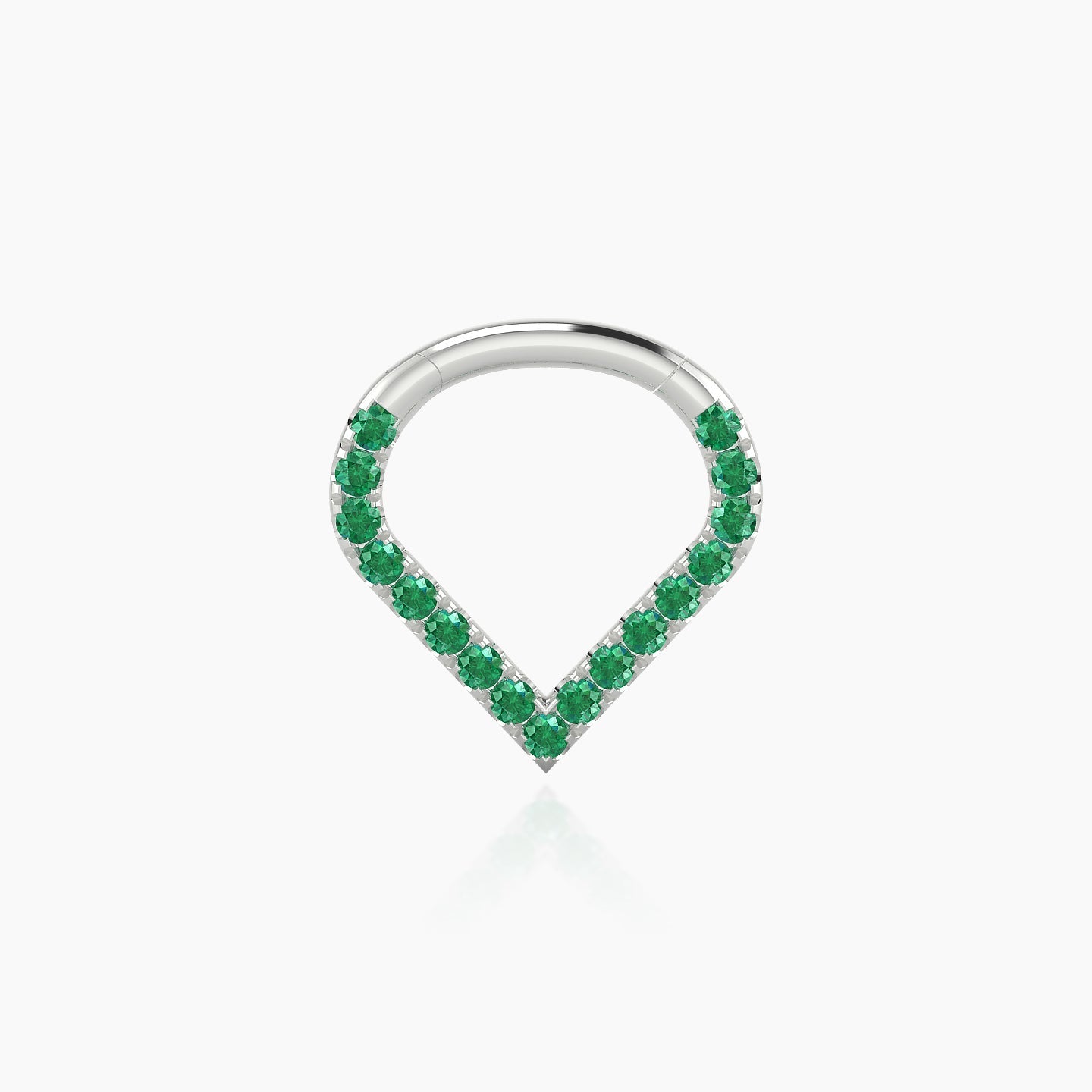 Cora | 18k White Gold 6.5 mm Emerald Daith Piercing