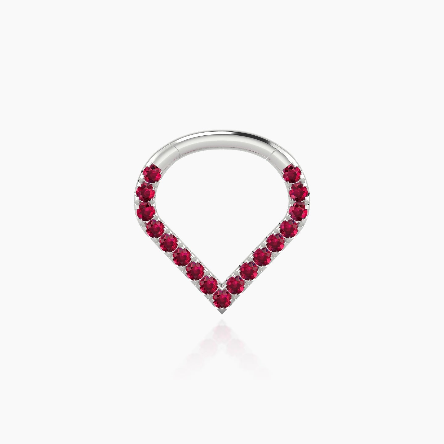 Cora | 18k White Gold 6.5 mm Ruby Daith Piercing