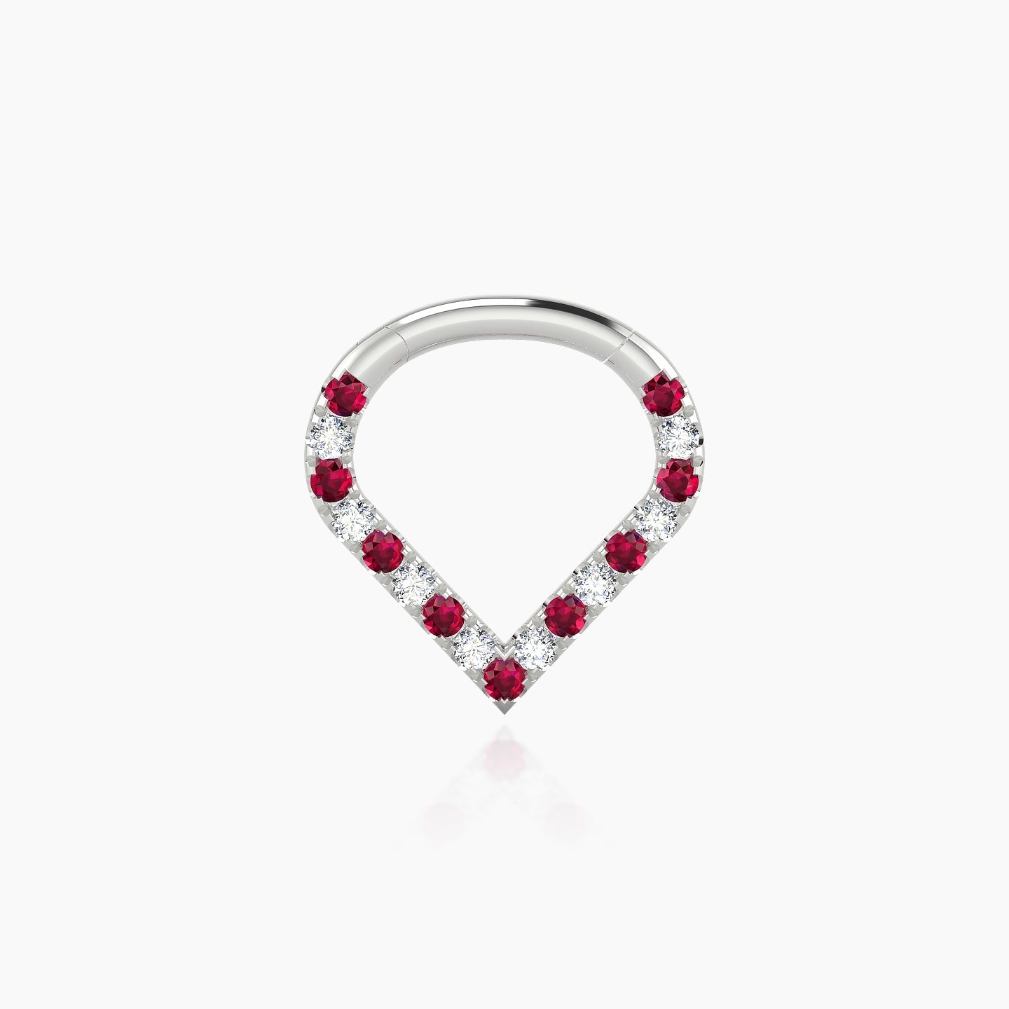 Cora | 18k White Gold 6.5 mm Ruby & Diamond Daith Piercing