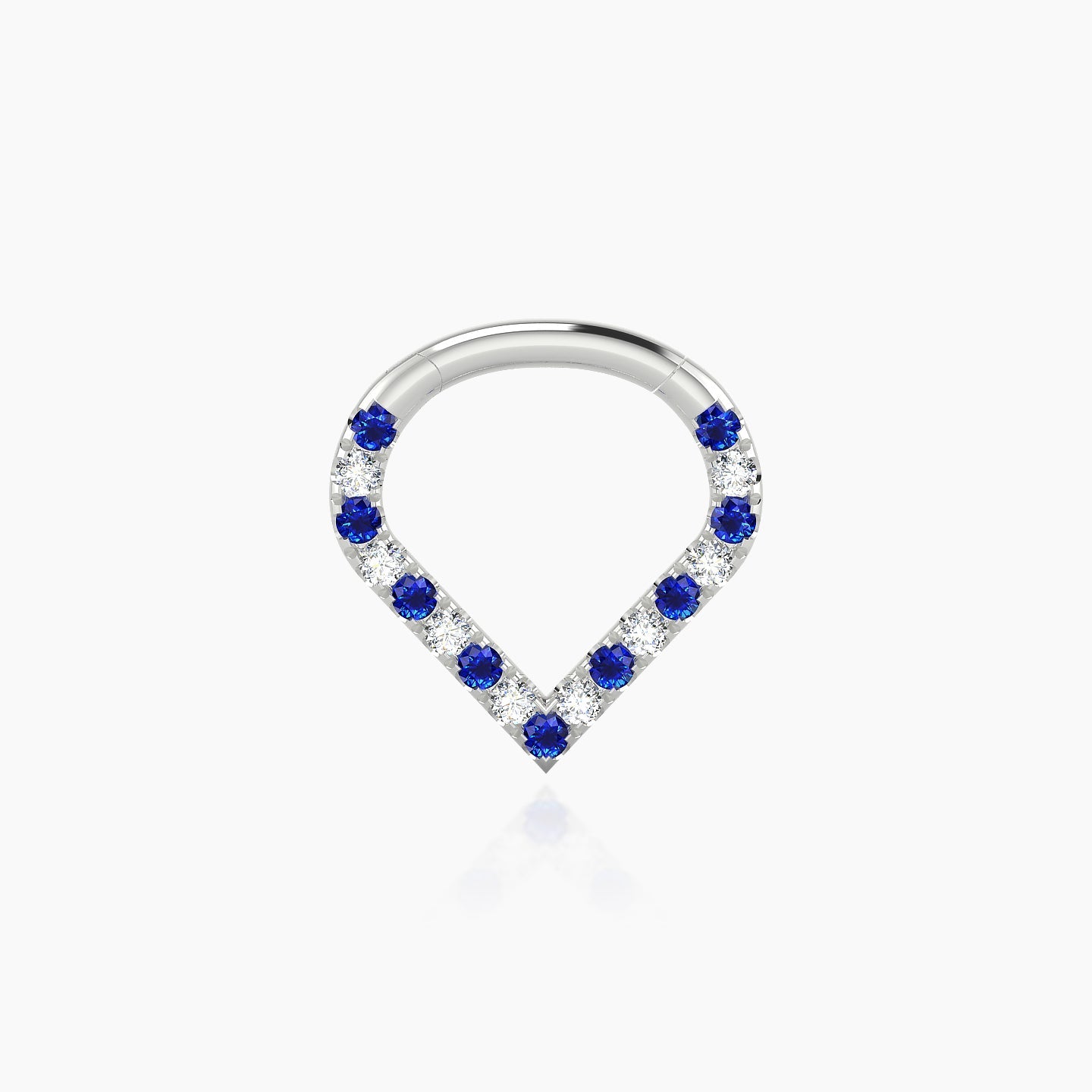 Cora | 18k White Gold 6.5 mm Sapphire & Diamond Daith Piercing