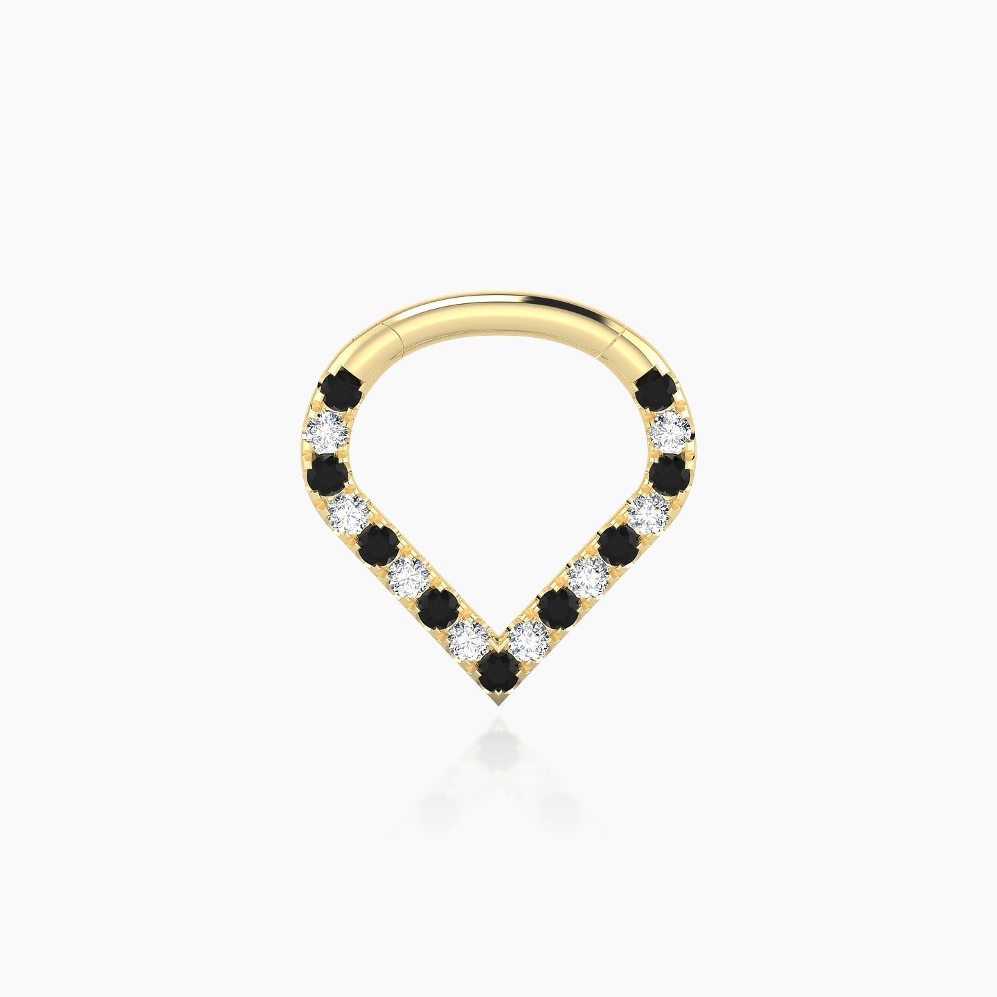 Cora | 18k Yellow Gold 6.5 mm Black Diamond & Diamond Daith Piercing