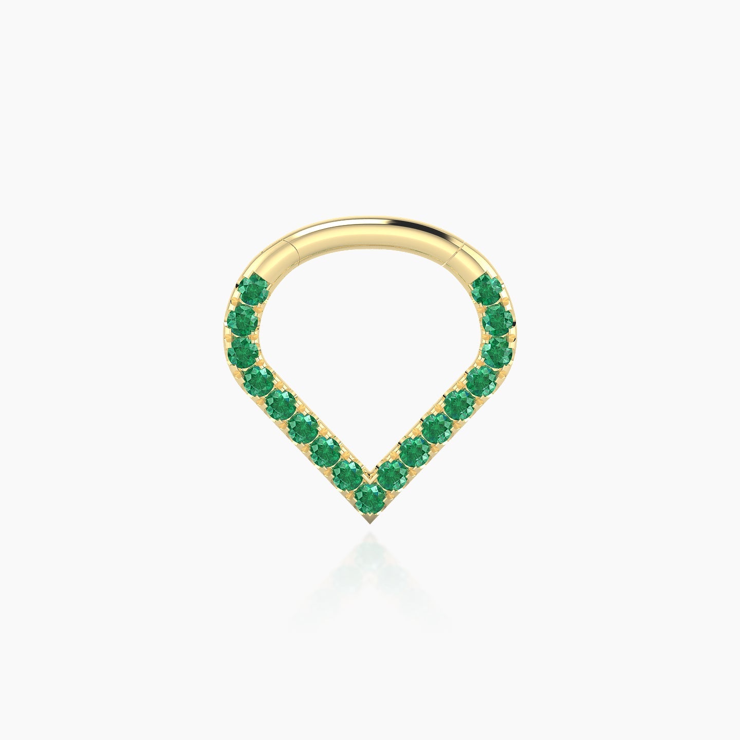 Cora | 18k Yellow Gold 6.5 mm Emerald Daith Piercing