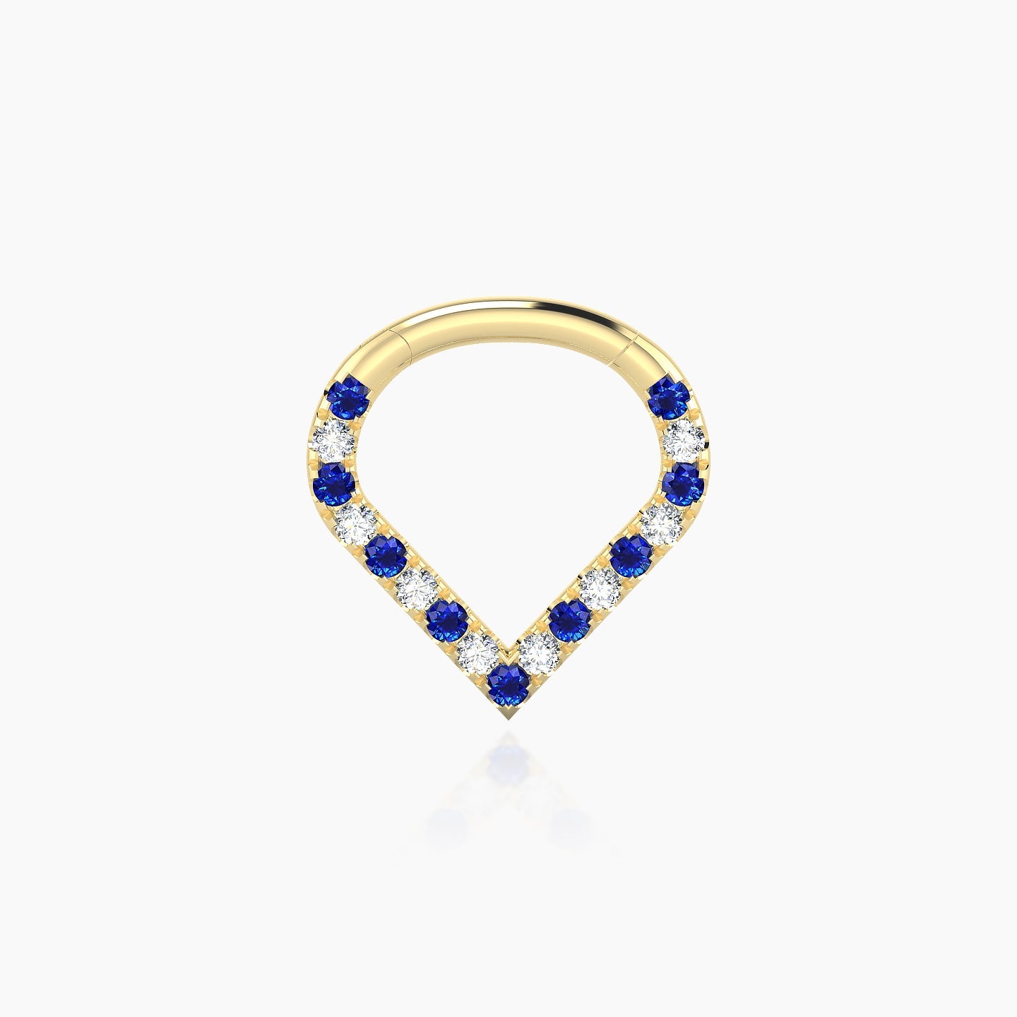 Cora | 18k Yellow Gold 6.5 mm Sapphire & Diamond Daith Piercing