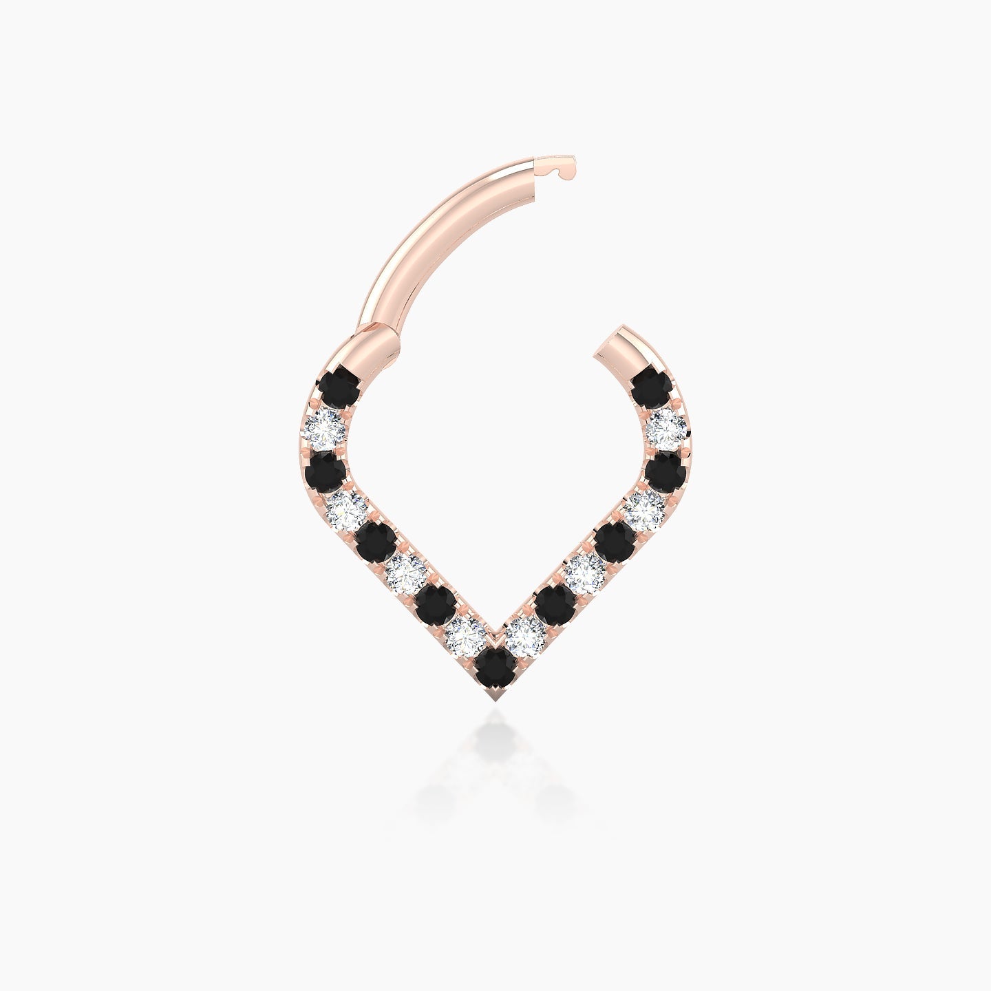 Cora | 18k Rose Gold 6.5 mm Black Diamond & Diamond Daith Piercing