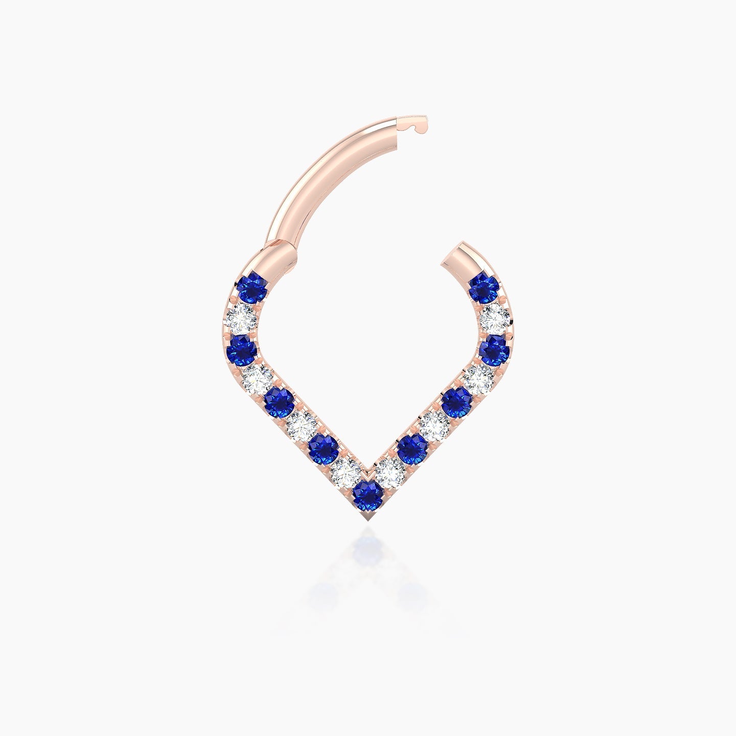 Cora | 18k Rose Gold 6.5 mm Sapphire & Diamond Daith Piercing