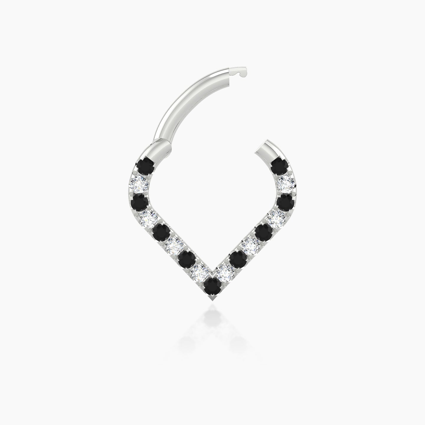 Cora | 18k White Gold 6.5 mm Black Diamond & Diamond Daith Piercing