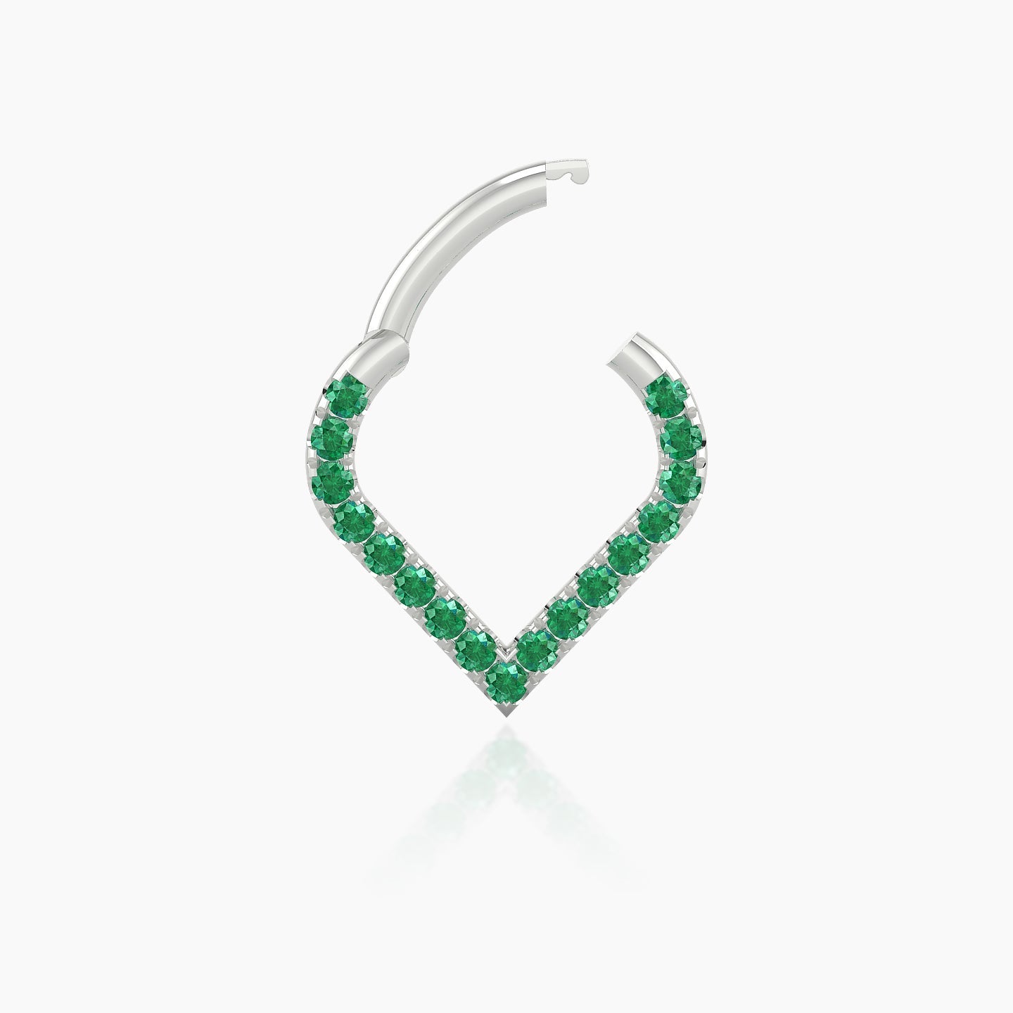 Cora | 18k White Gold 6.5 mm Emerald Daith Piercing