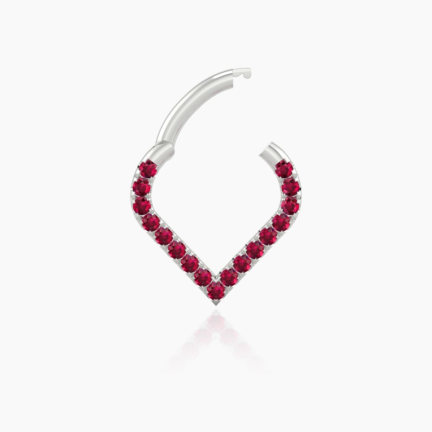 Cora | 18k White Gold 6.5 mm Ruby Daith Piercing