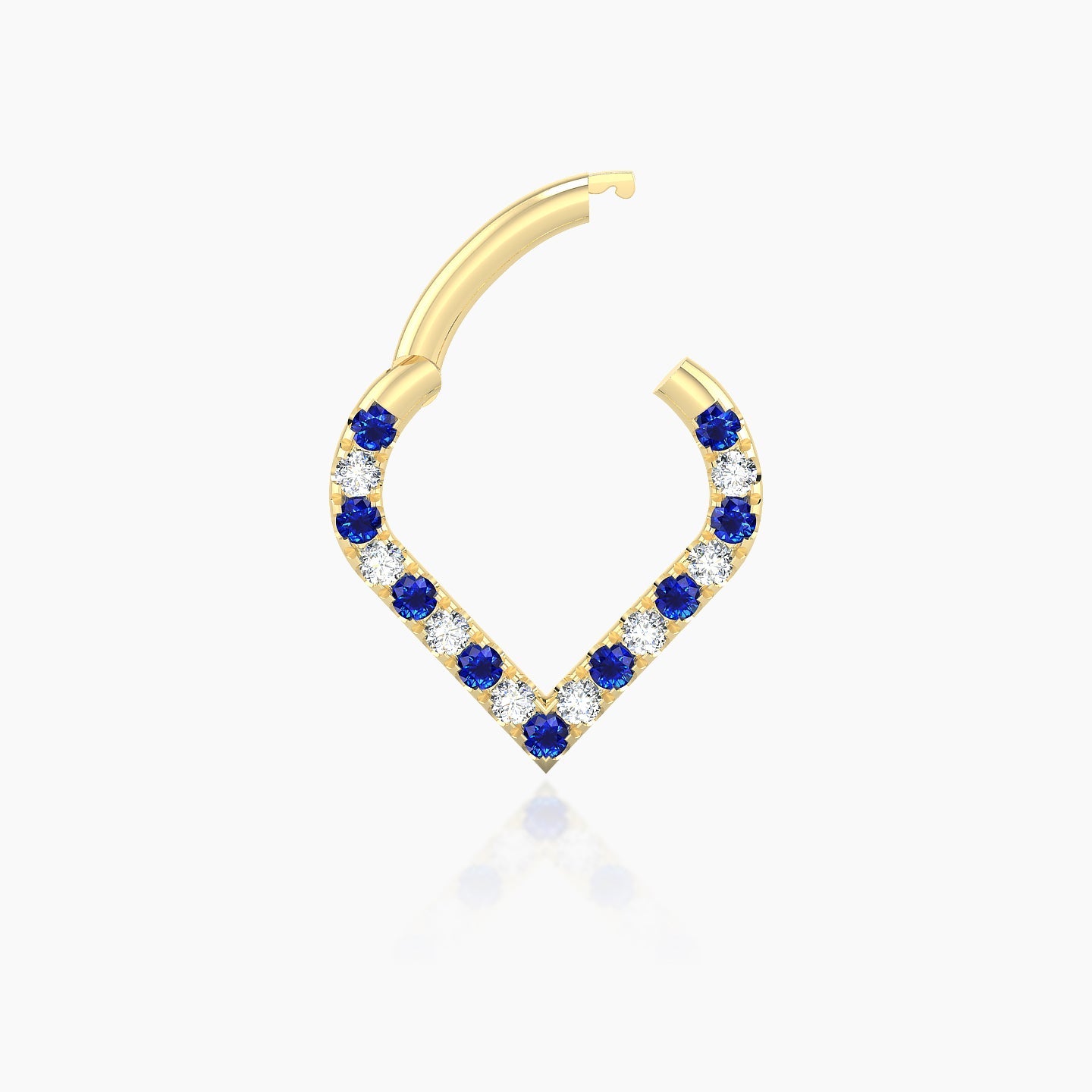 Cora | 18k Yellow Gold 6.5 mm Sapphire & Diamond Daith Piercing