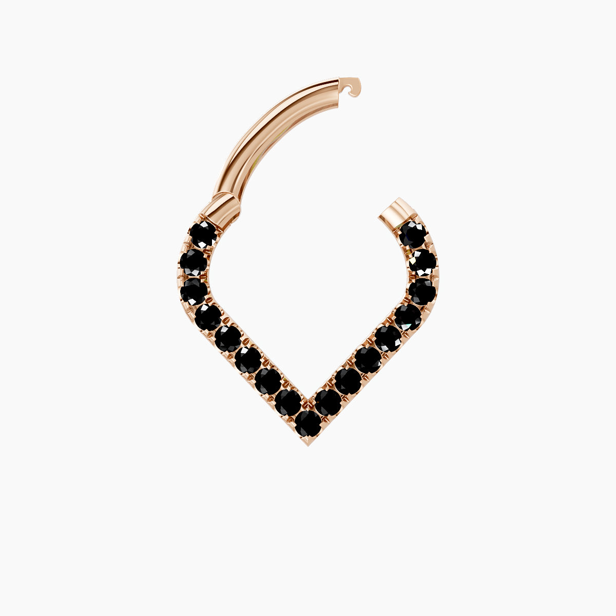 Cora | 18k Rose Gold 6.5 mm Black Diamond Septum Piercing