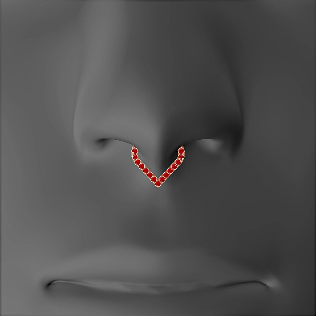 Cora | 18k Rose Gold 6.5 mm Ruby Septum Piercing