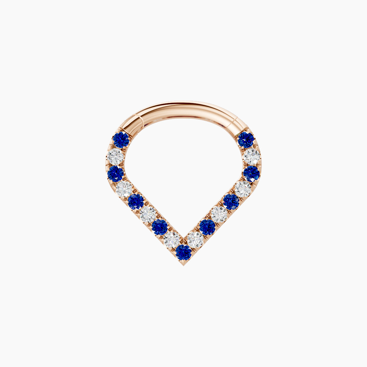Cora | 18k Rose Gold 6.5 mm Sapphire & Diamond Septum Piercing