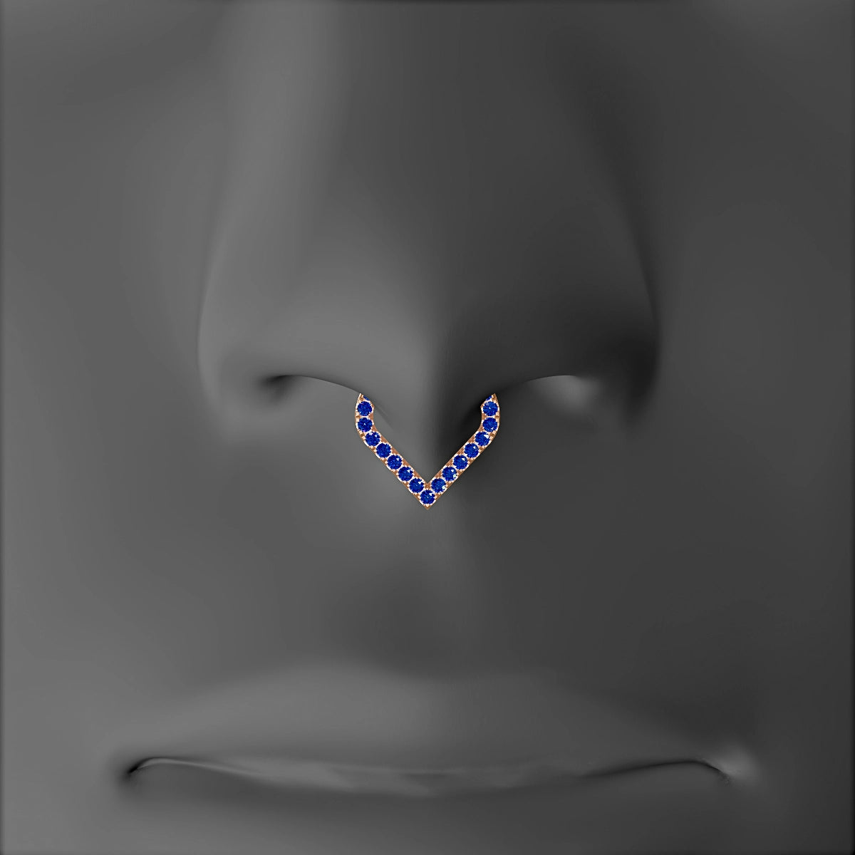 Cora | 18k Rose Gold 6.5 mm Sapphire Septum Piercing