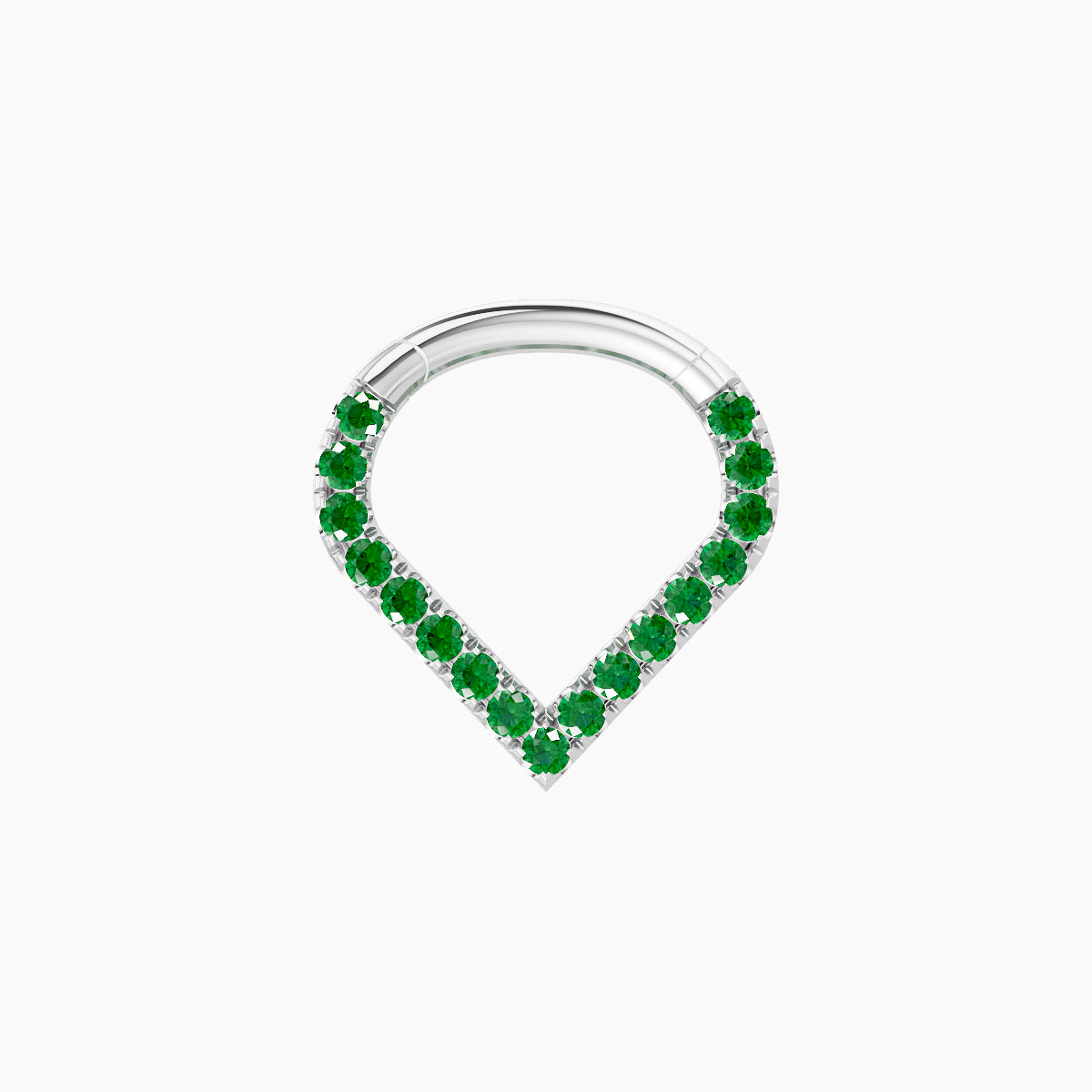Cora | 18k White Gold 6.5 mm Emerald Septum Piercing