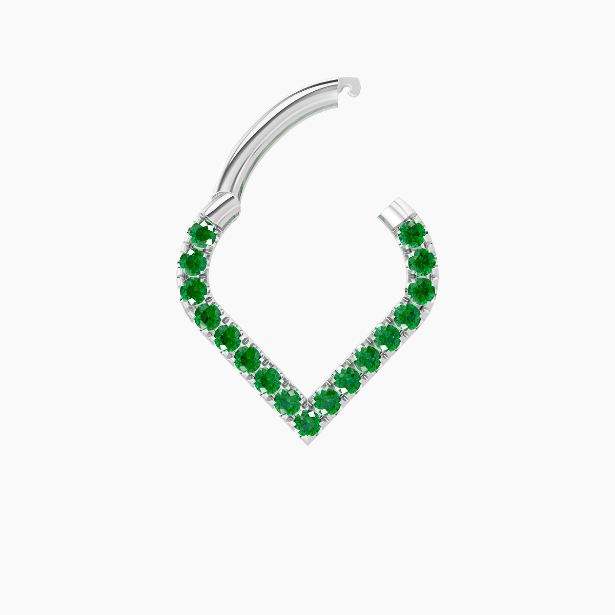 Cora | 18k White Gold 6.5 mm Emerald Septum Piercing