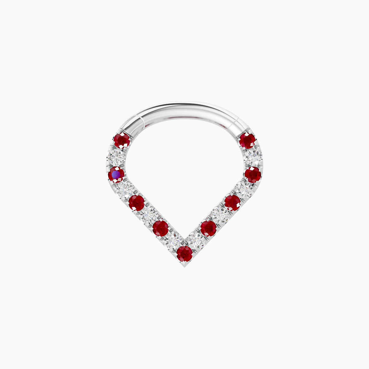 Cora | 18k White Gold 6.5 mm Ruby & Diamond Septum Piercing