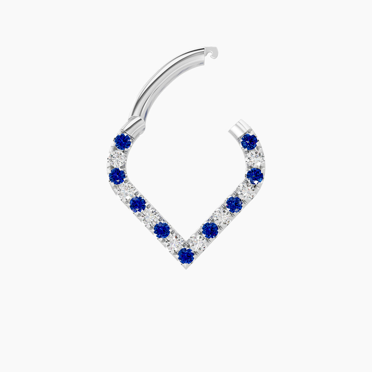 Cora | 18k White Gold 6.5 mm Sapphire & Diamond Septum Piercing