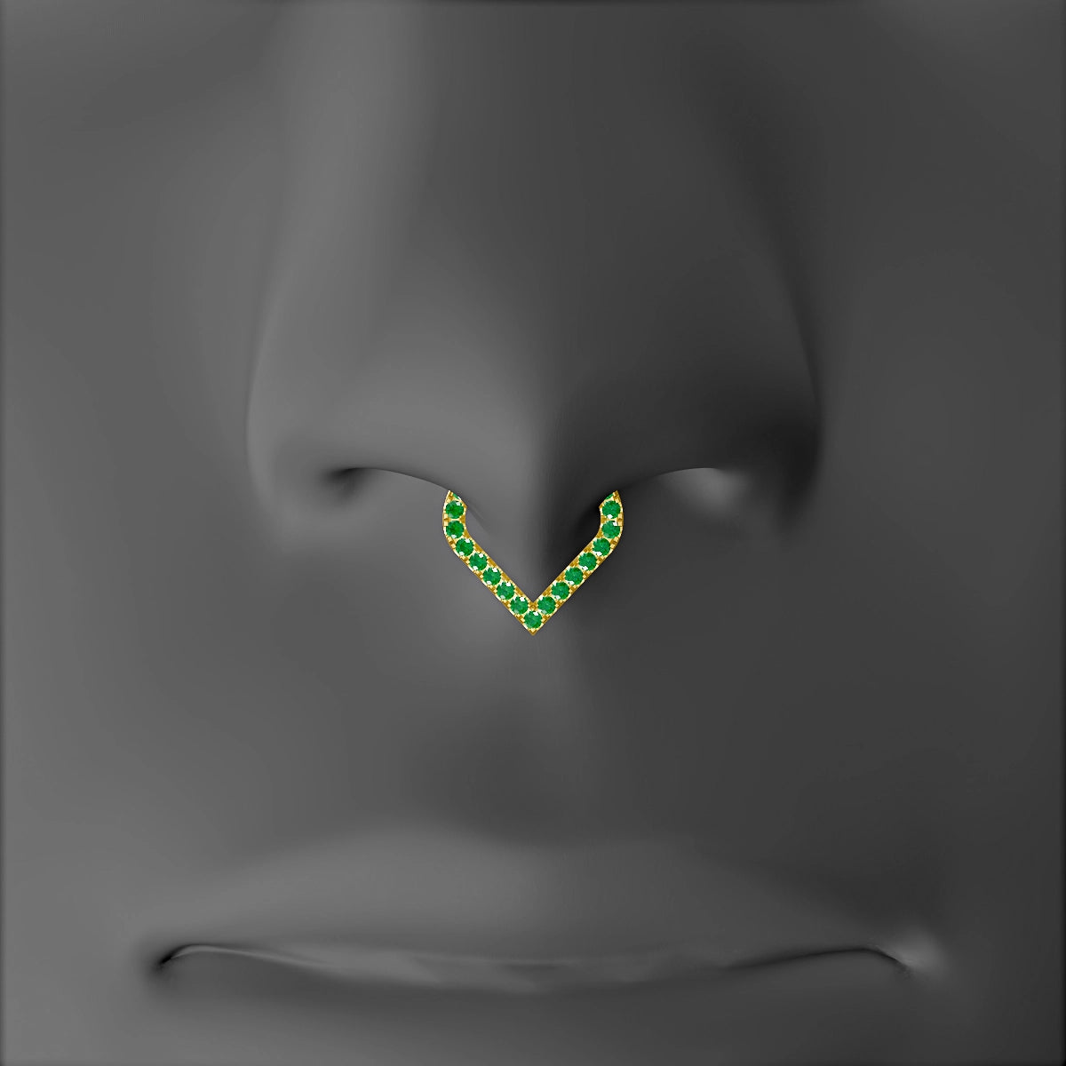 Cora | 18k Yellow Gold 6.5 mm Emerald Septum Piercing