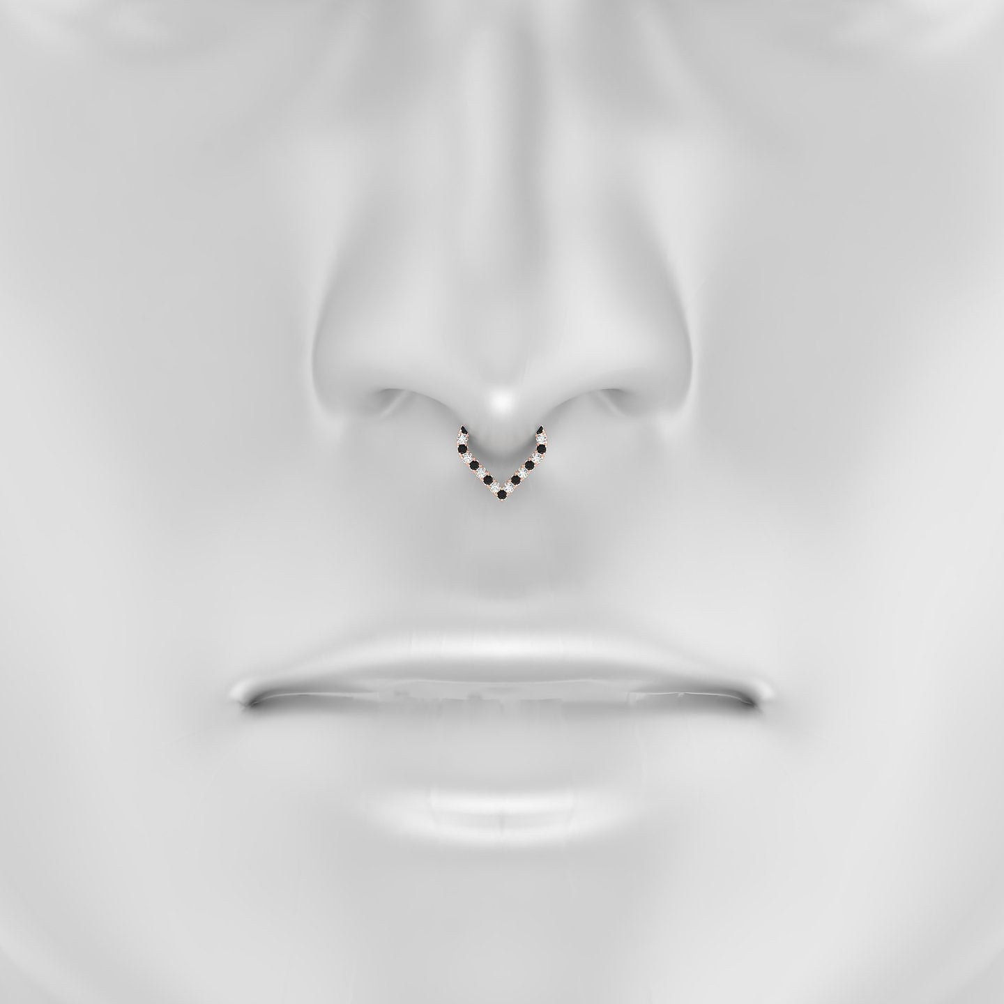 Cora | 18k Rose Gold 6.5 mm Black Diamond & Diamond Septum Piercing