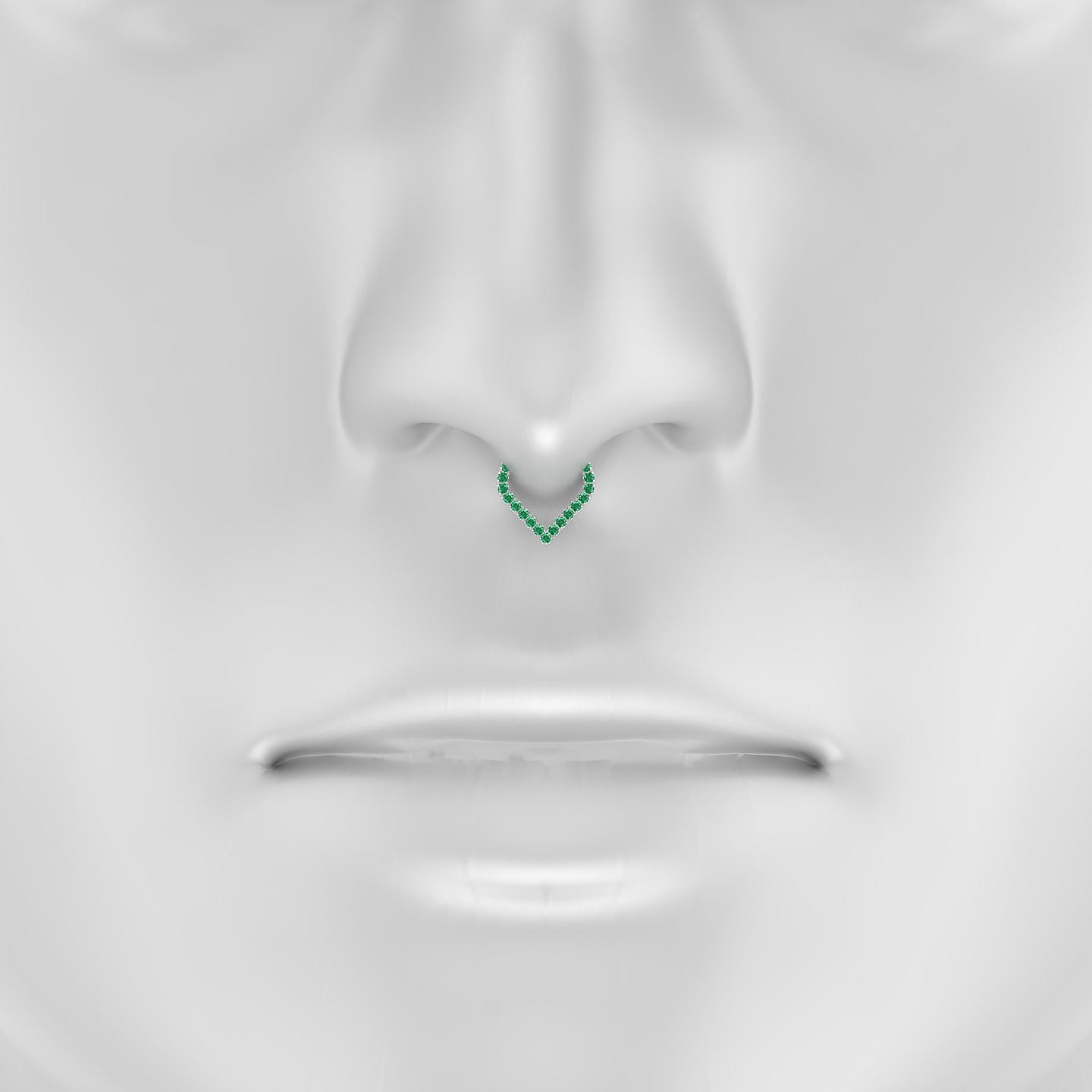 Cora | 18k White Gold 6.5 mm Emerald Septum Piercing