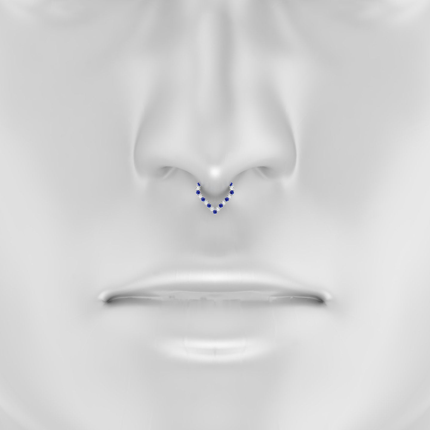 Cora | 18k White Gold 6.5 mm Sapphire & Diamond Septum Piercing