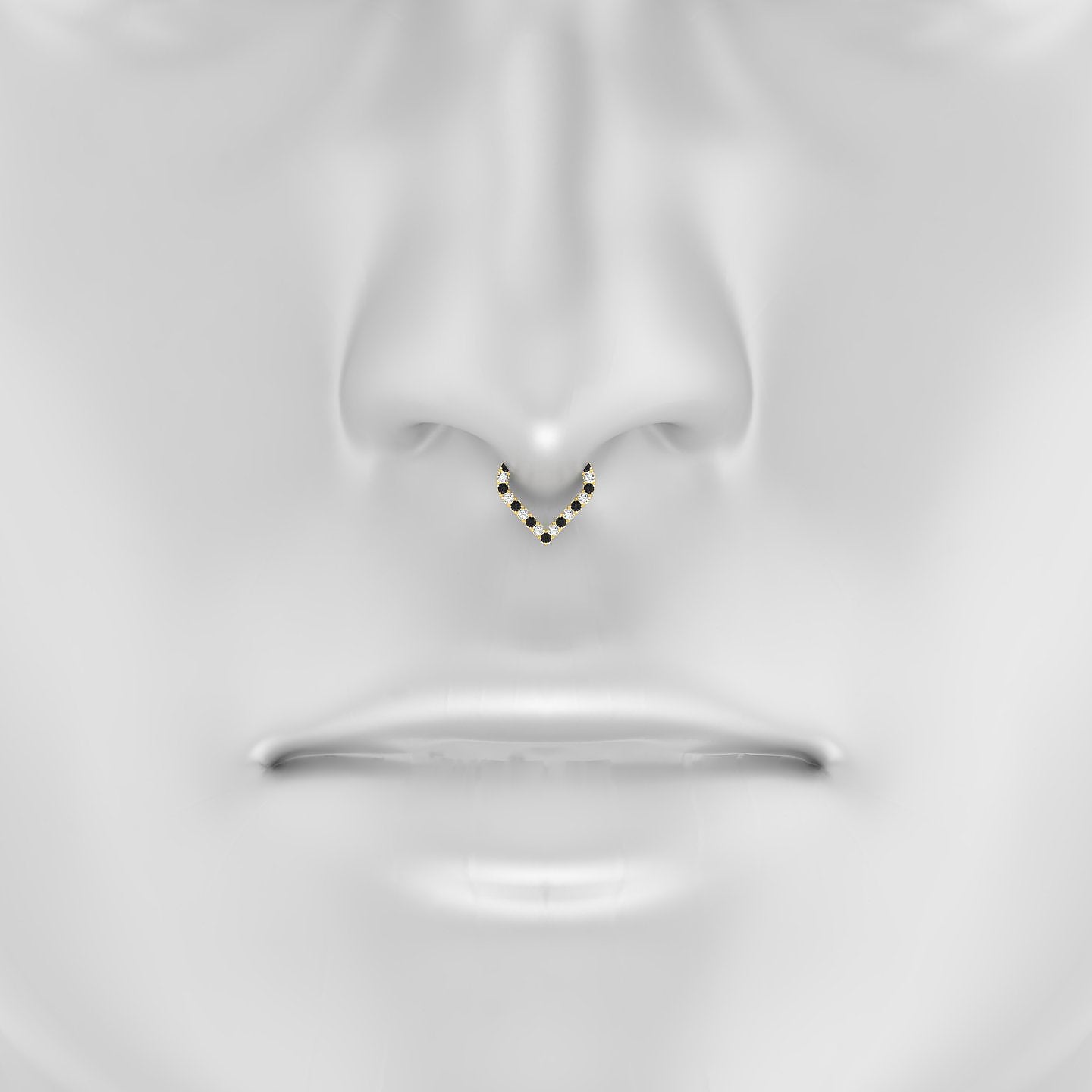 Cora | 18k Yellow Gold 6.5 mm Black Diamond & Diamond Septum Piercing