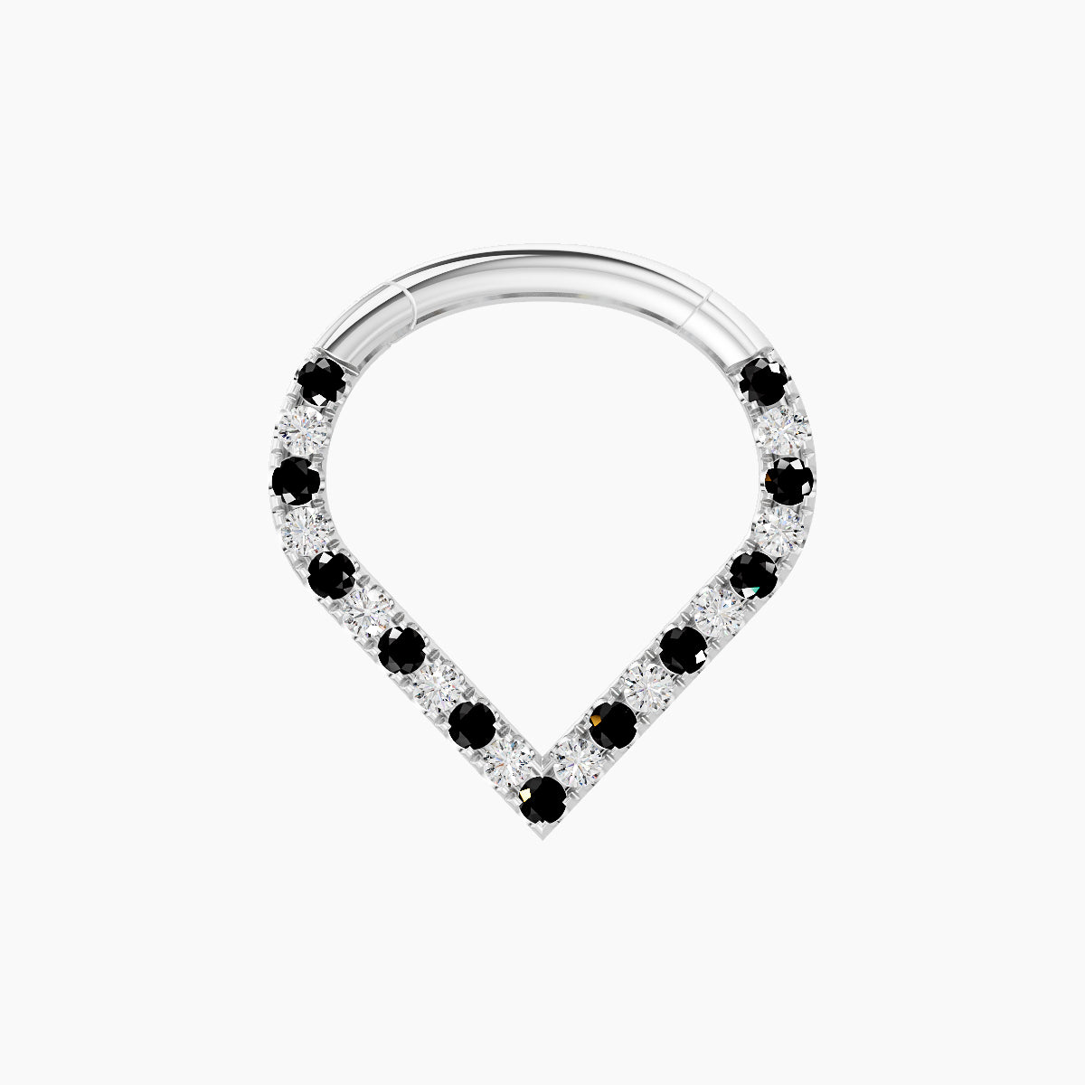 Cora | 18k White Gold 8 mm Black Diamond & Diamond Daith Piercing