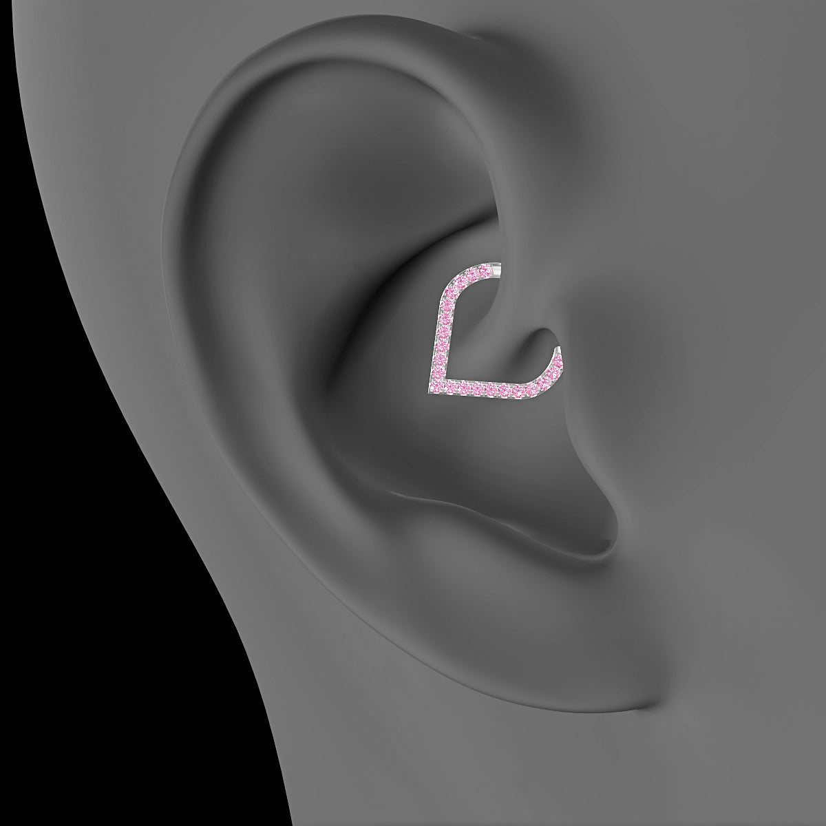 Cora | 18k White Gold 8 mm Pink Sapphire Daith Piercing