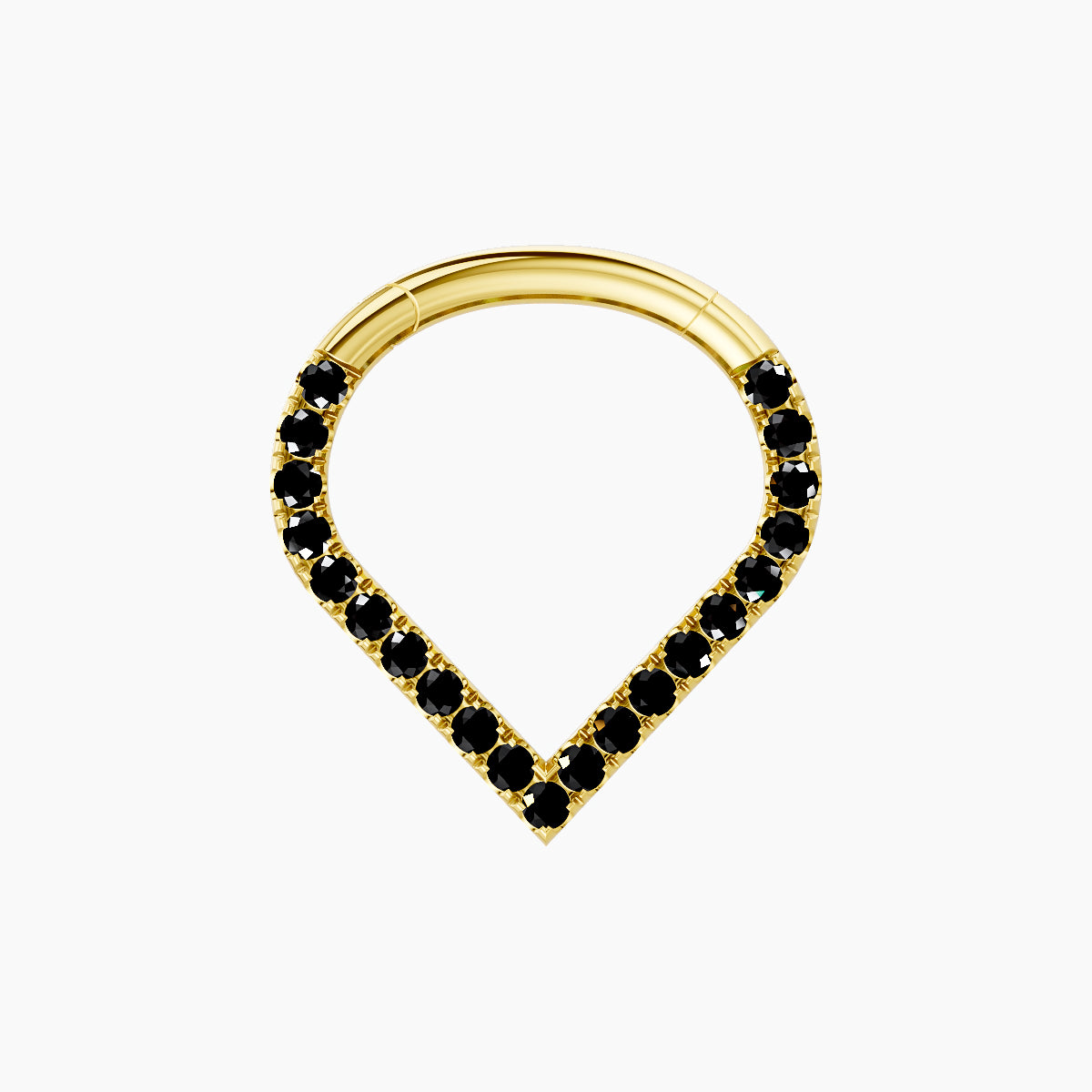 Cora | 18k Yellow Gold 8 mm Black Diamond Daith Piercing