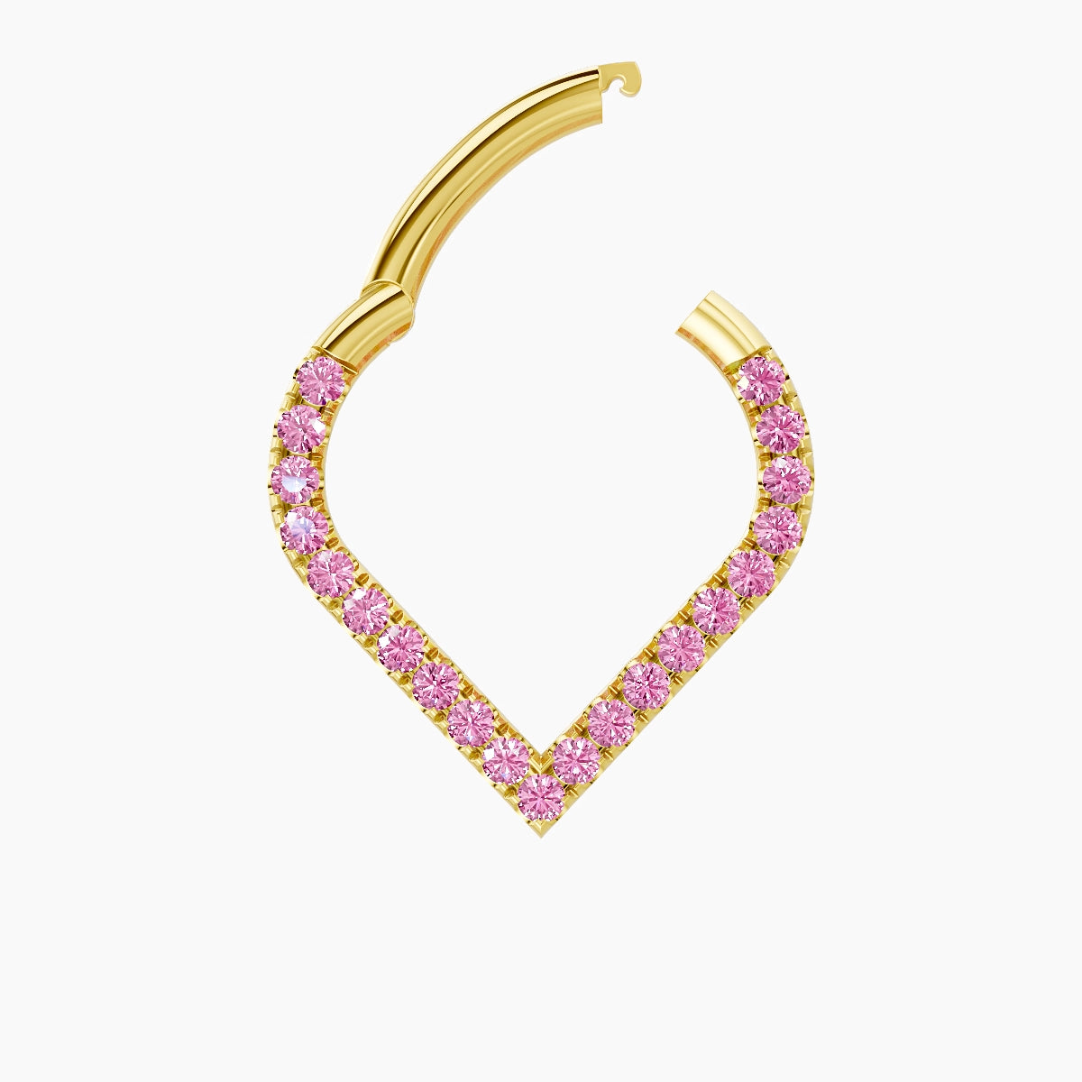 Cora | 18k Yellow Gold 8 mm Pink Sapphire Daith Piercing