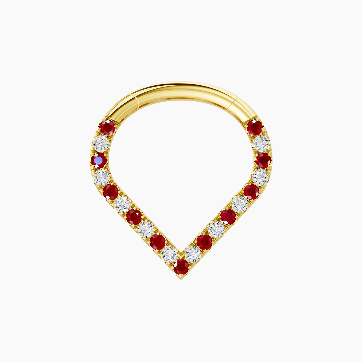 Cora | 18k Yellow Gold 8 mm Ruby & Diamond Daith Piercing