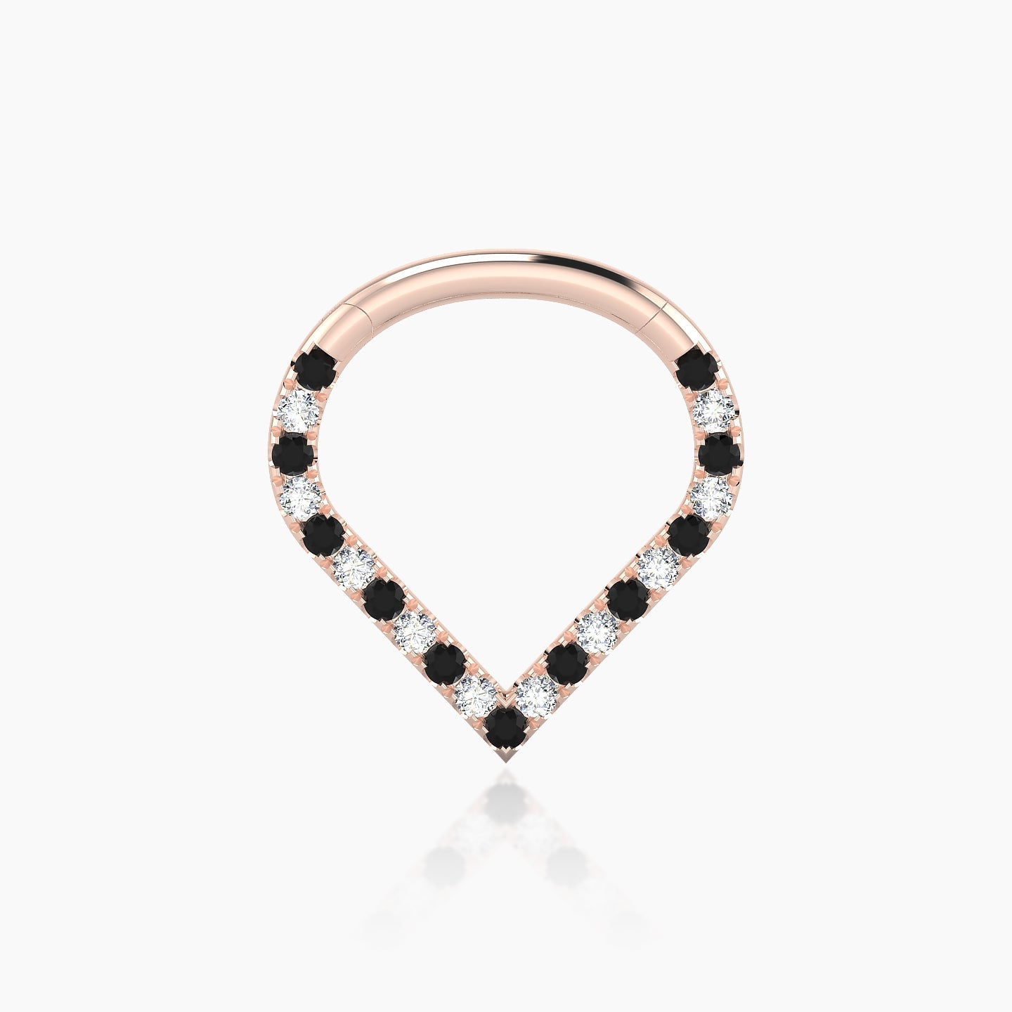 Cora | 18k Rose Gold 8 mm Black Diamond & Diamond Daith Piercing