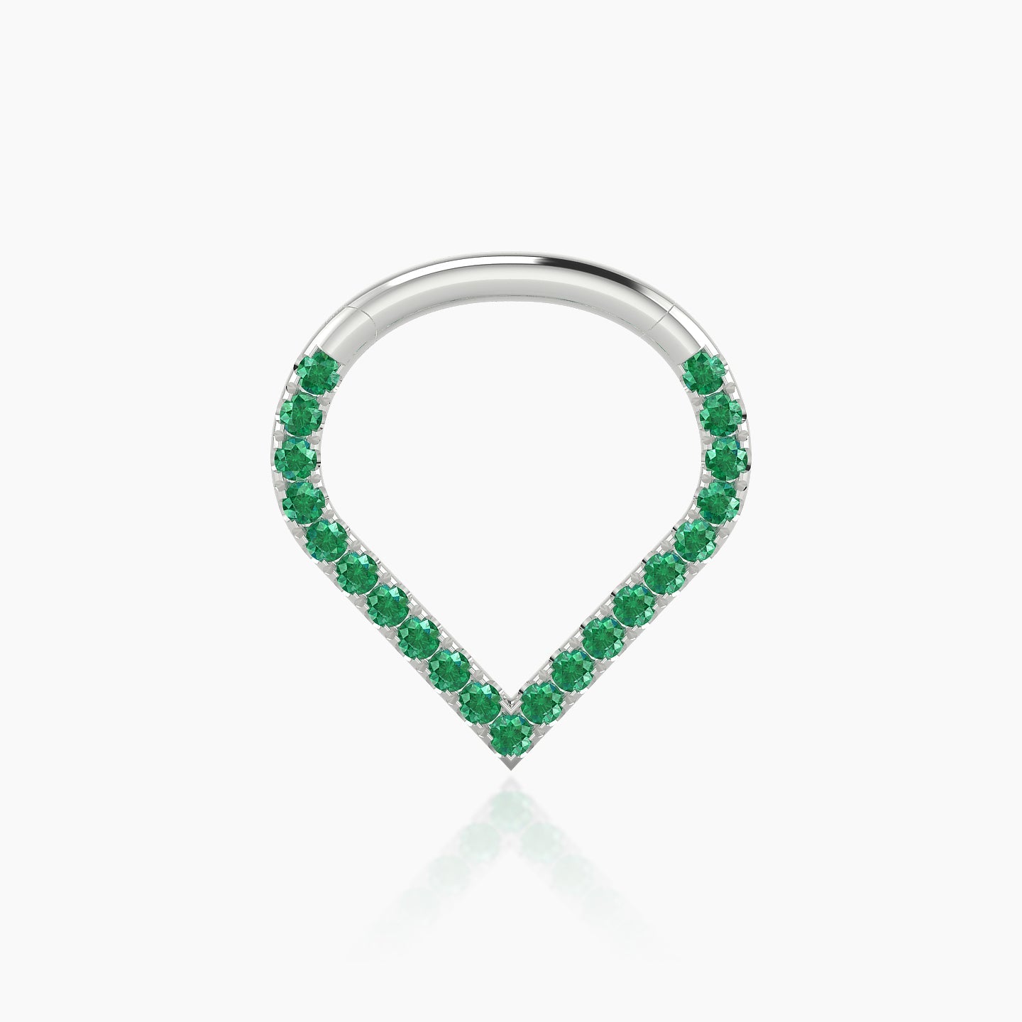 Cora | 18k White Gold 8 mm Emerald Daith Piercing