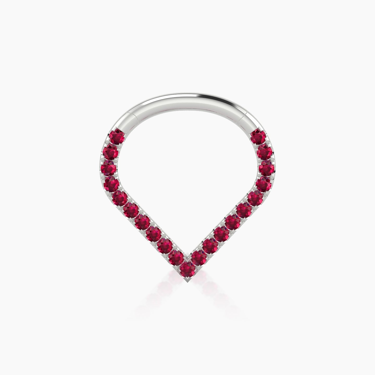 Cora | 18k White Gold 8 mm Ruby Daith Piercing