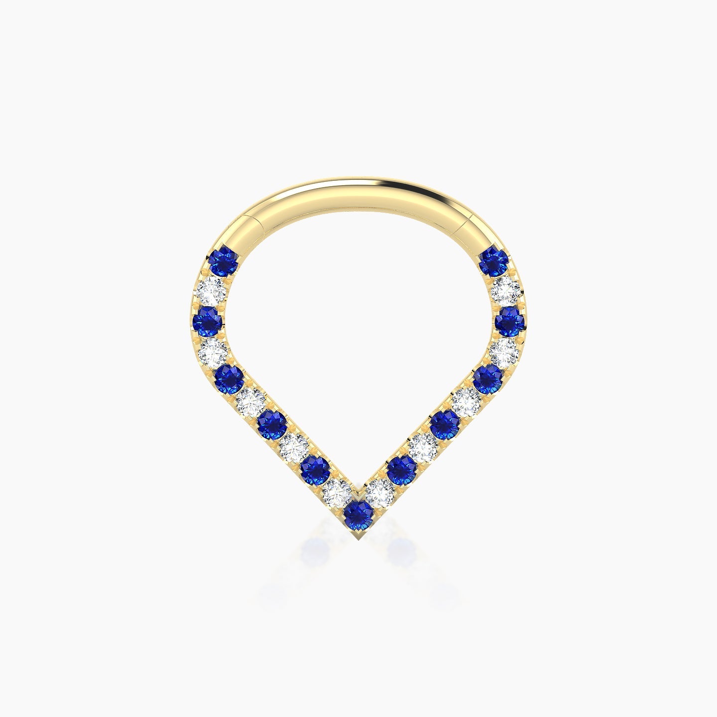 Cora | 18k Yellow Gold 8 mm Sapphire & Diamond Daith Piercing