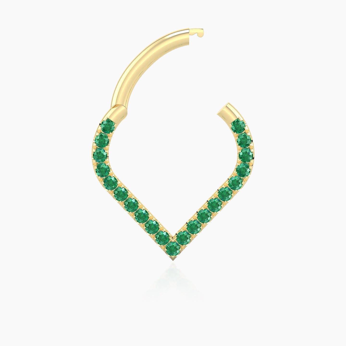 Cora | 18k Yellow Gold 8 mm Emerald Daith Piercing