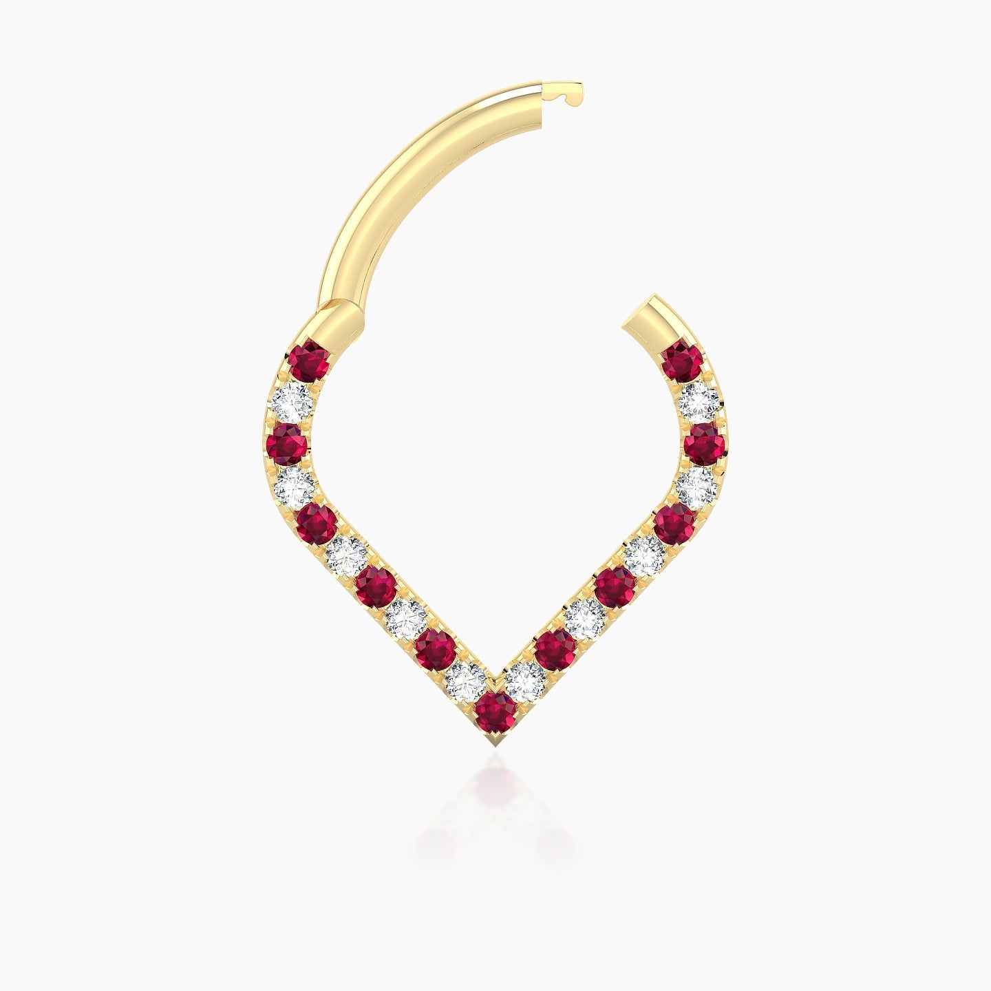 Cora | 18k Yellow Gold 8 mm Ruby & Diamond Daith Piercing