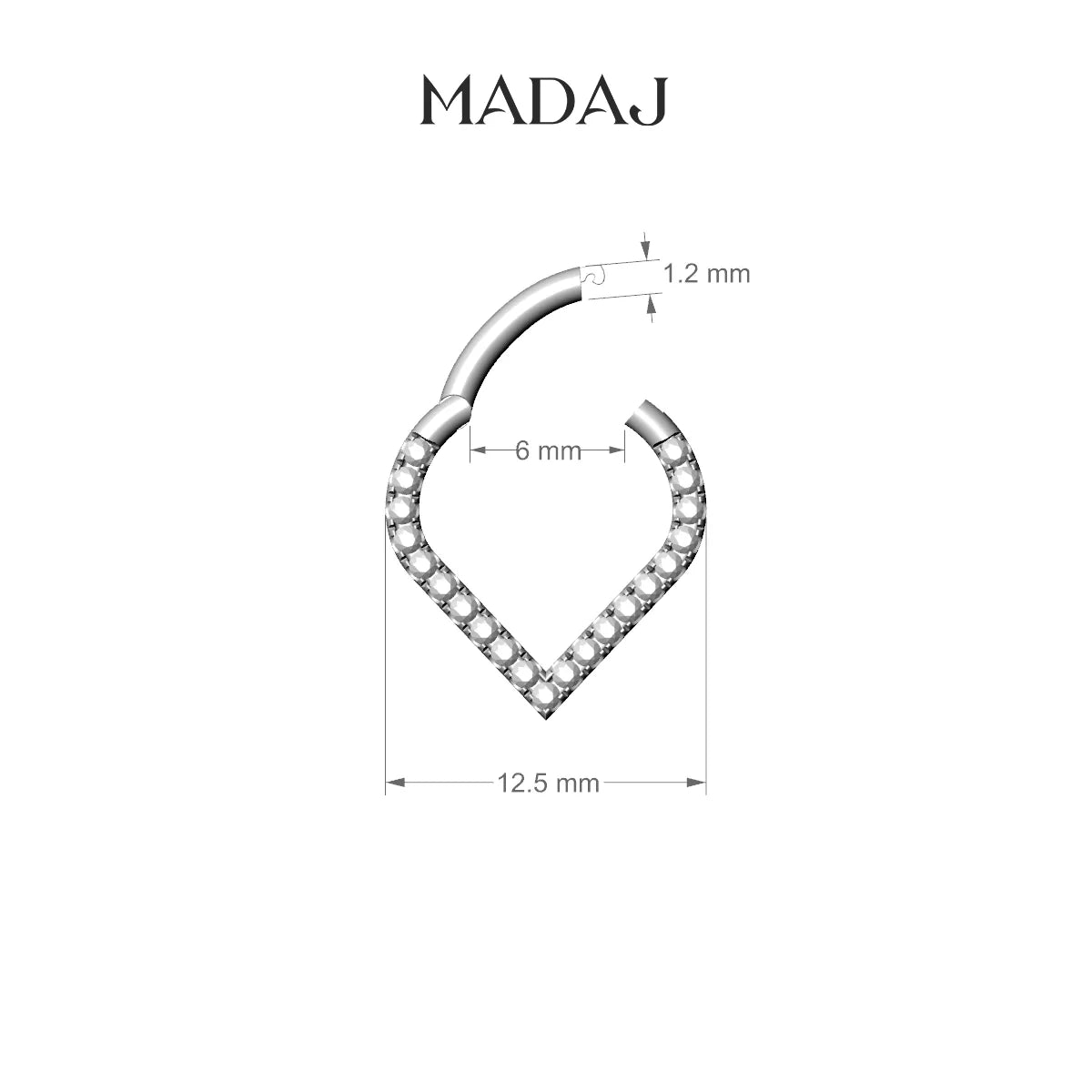 Cora | 18k Rose Gold 8 mm Diamond Daith Piercing