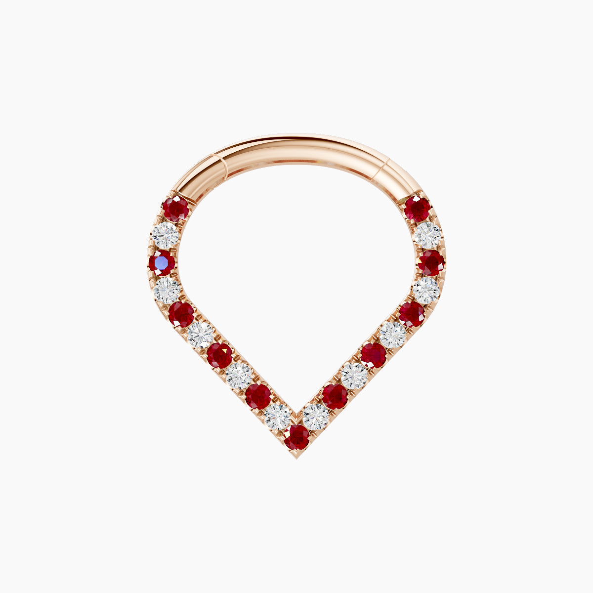 Cora | 18k Rose Gold 8 mm Ruby & Diamond Septum Piercing