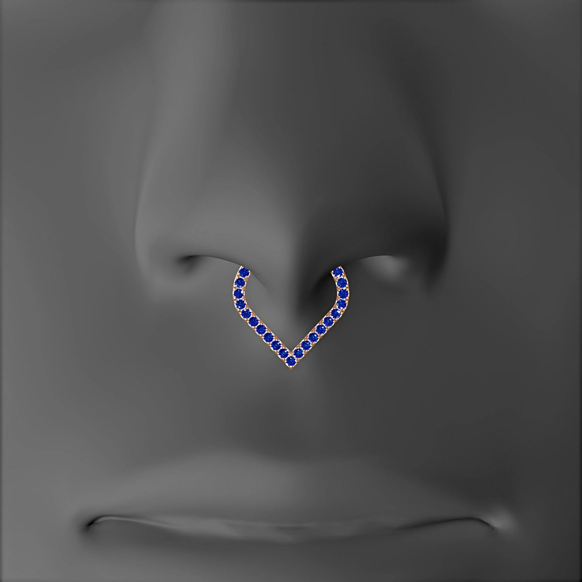 Cora | 18k Rose Gold 8 mm Sapphire & Diamond Septum Piercing